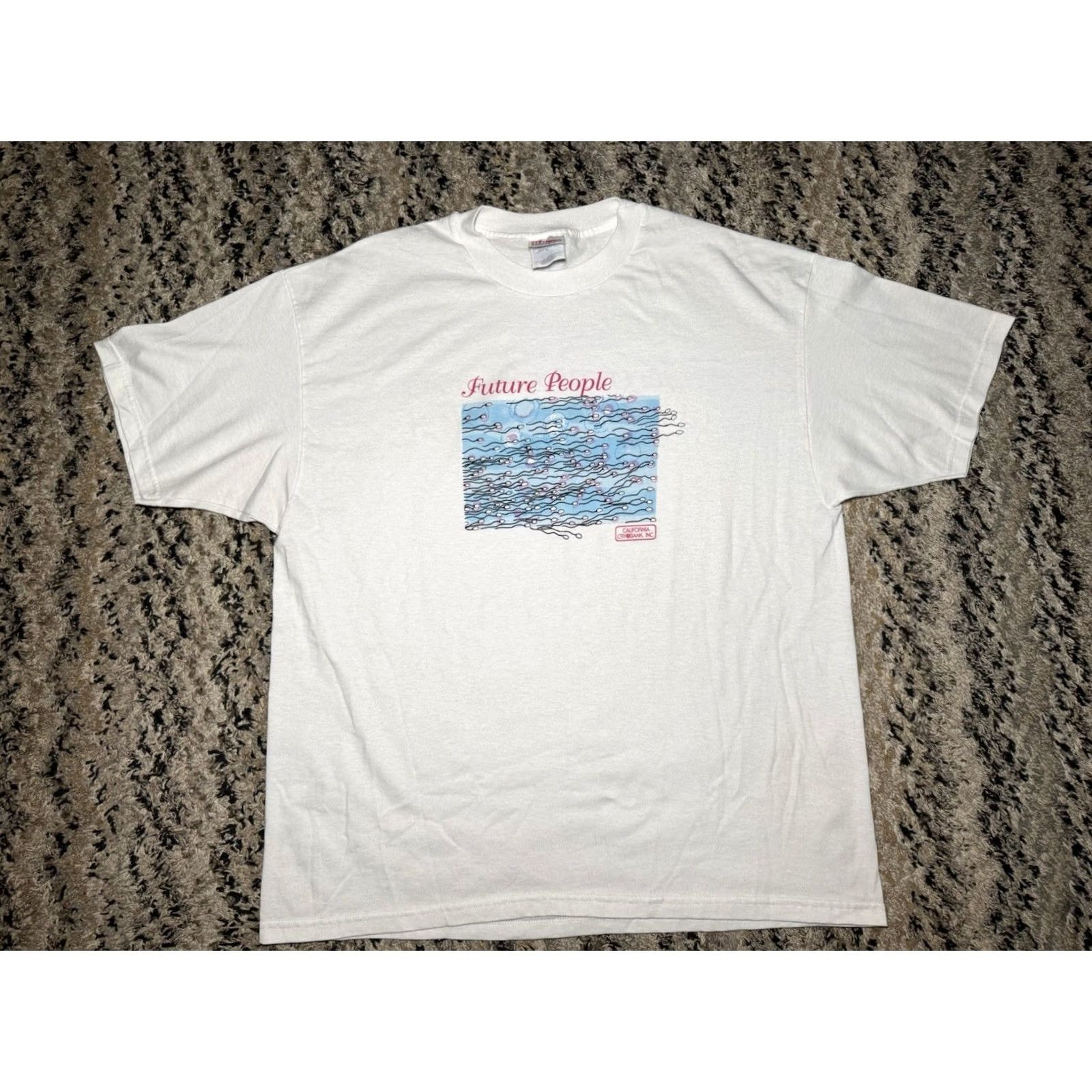 Hanes VINTAGE 90s Cryobank Cali Sperm Bank Tee Shirt Future People XL White Unisex Adults Funny Hanes T-Shirt Size US XL / EU 56 / 4 - 3 Thumbnail