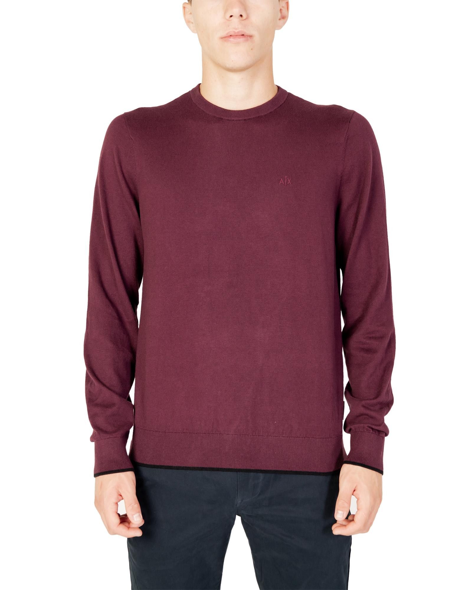 Image of Armani Exchange Long Sleeve Knitwear With Round Neck in Purple, Men's (Size XS)