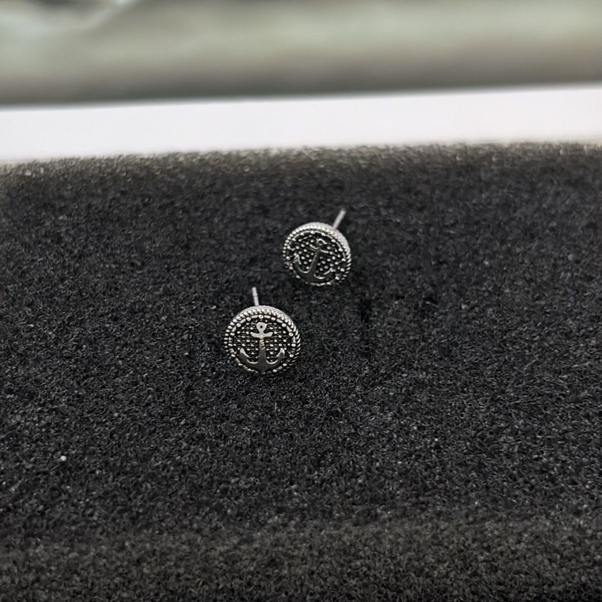 Other 8mm Small Anchor Stud Earrings for Men Women Hip Hop Unisex Size ONE SIZE - 4 Thumbnail