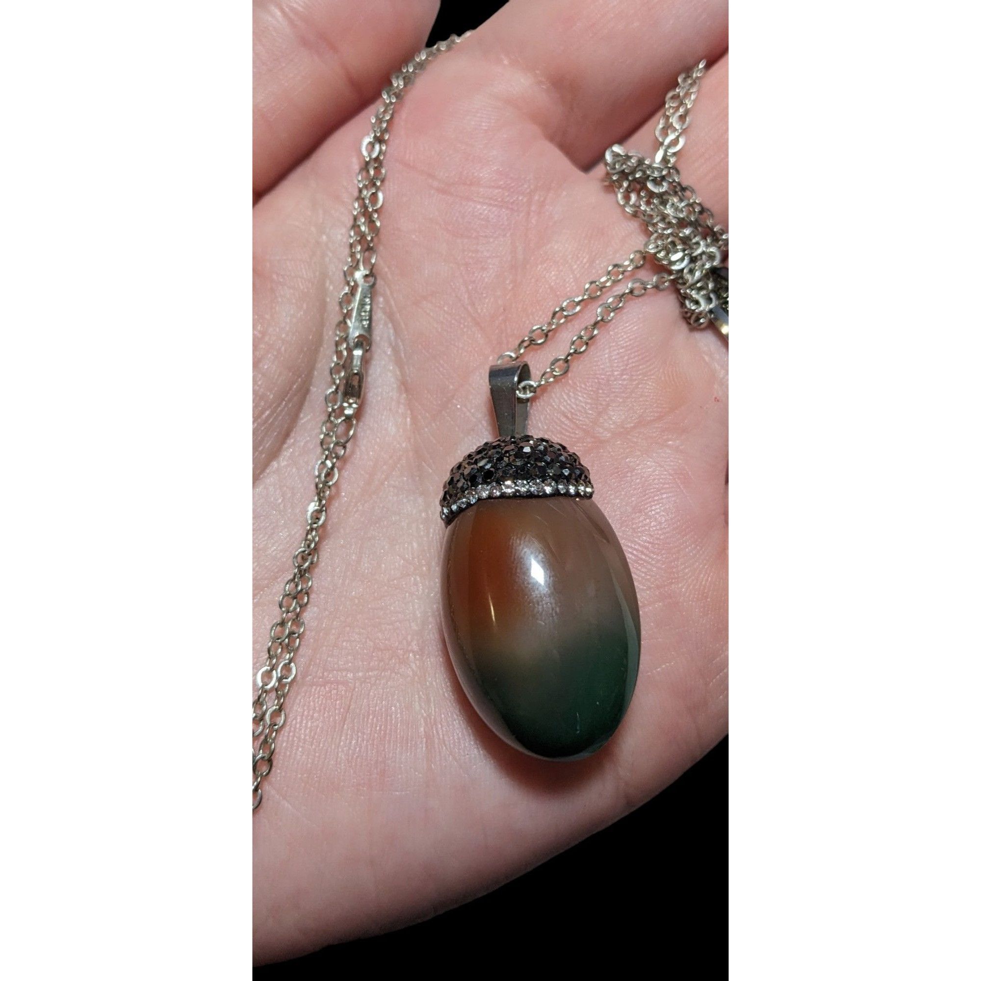 Other Orange And Green Rhinestone Capped Gemstone Necklace Size ONE SIZE - 4 Thumbnail
