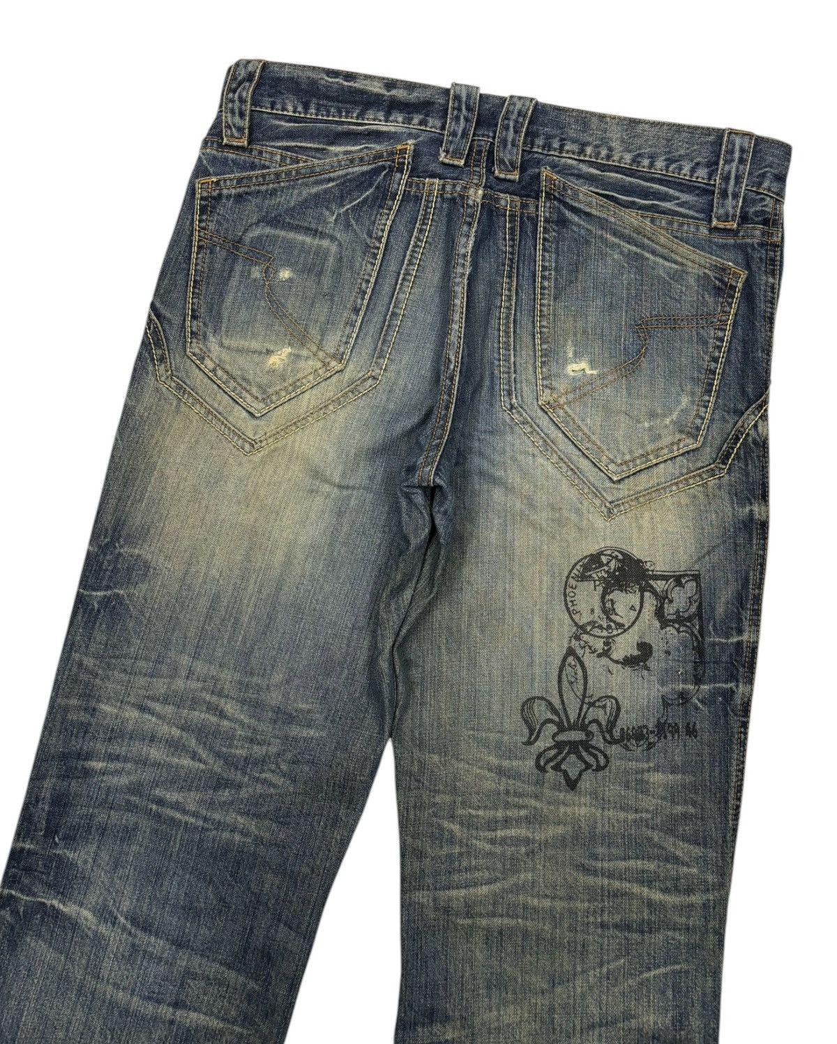 14th Addiction FLARE ARCHIVE‼️SEMANTIC DESIGN CHAOS DISTRESSED FLARED DENIM Size US 32 / EU 48 - 4 Thumbnail
