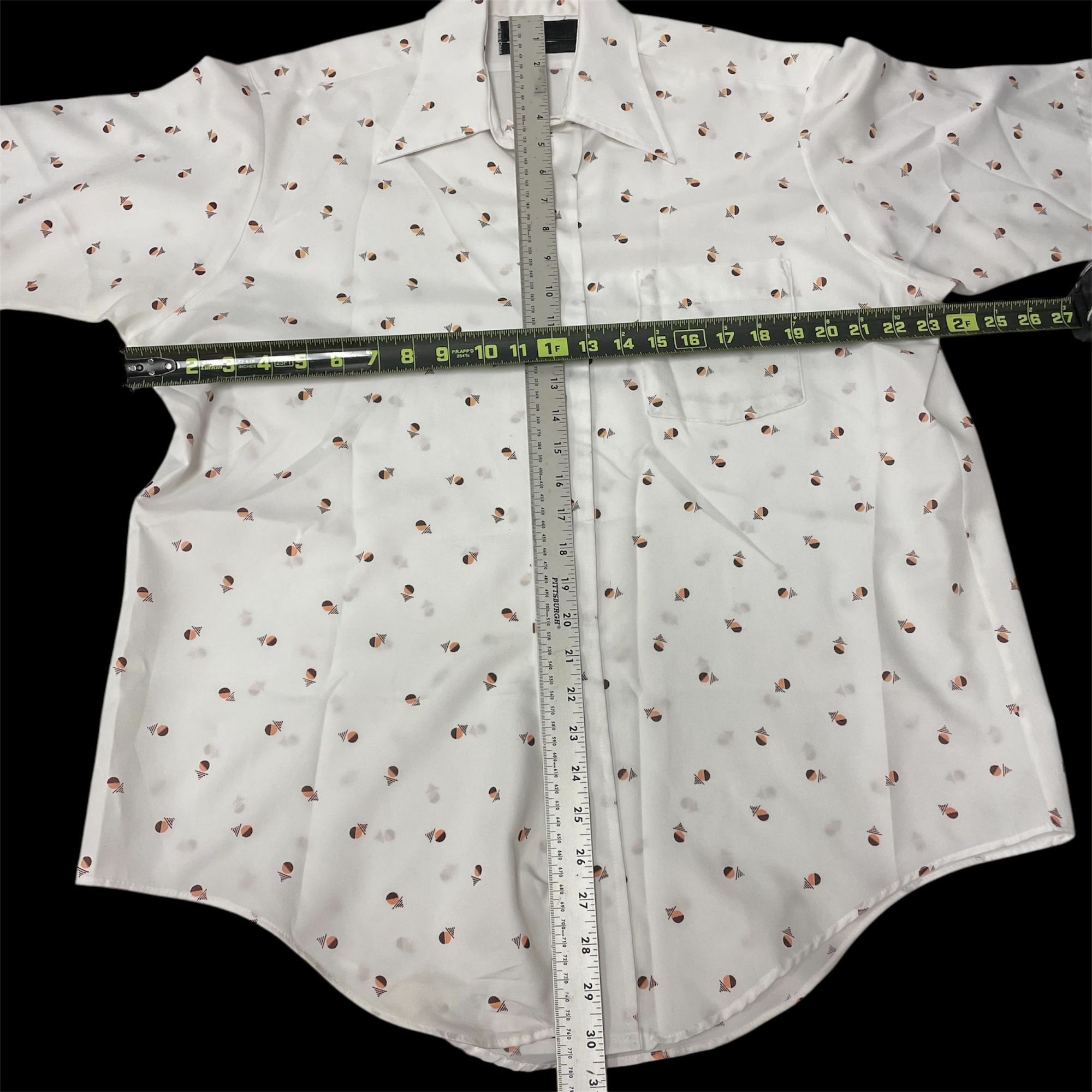 Van Heusen Vtg Van Heusen Geometric ATOMIC BOMB Mod Disco Shirt Size US XL / EU 56 / 4 - 8 Thumbnail