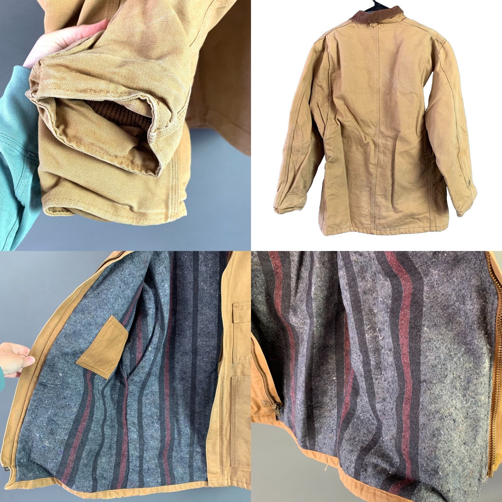 Carhartt VINTAGE Carhartt Jacket Canvas XL Brown Full Zip Lined 24" Chest 31" Length Men Featured Basics Conservative Coat Size US XL / EU 56 / 4 - 8 Thumbnail
