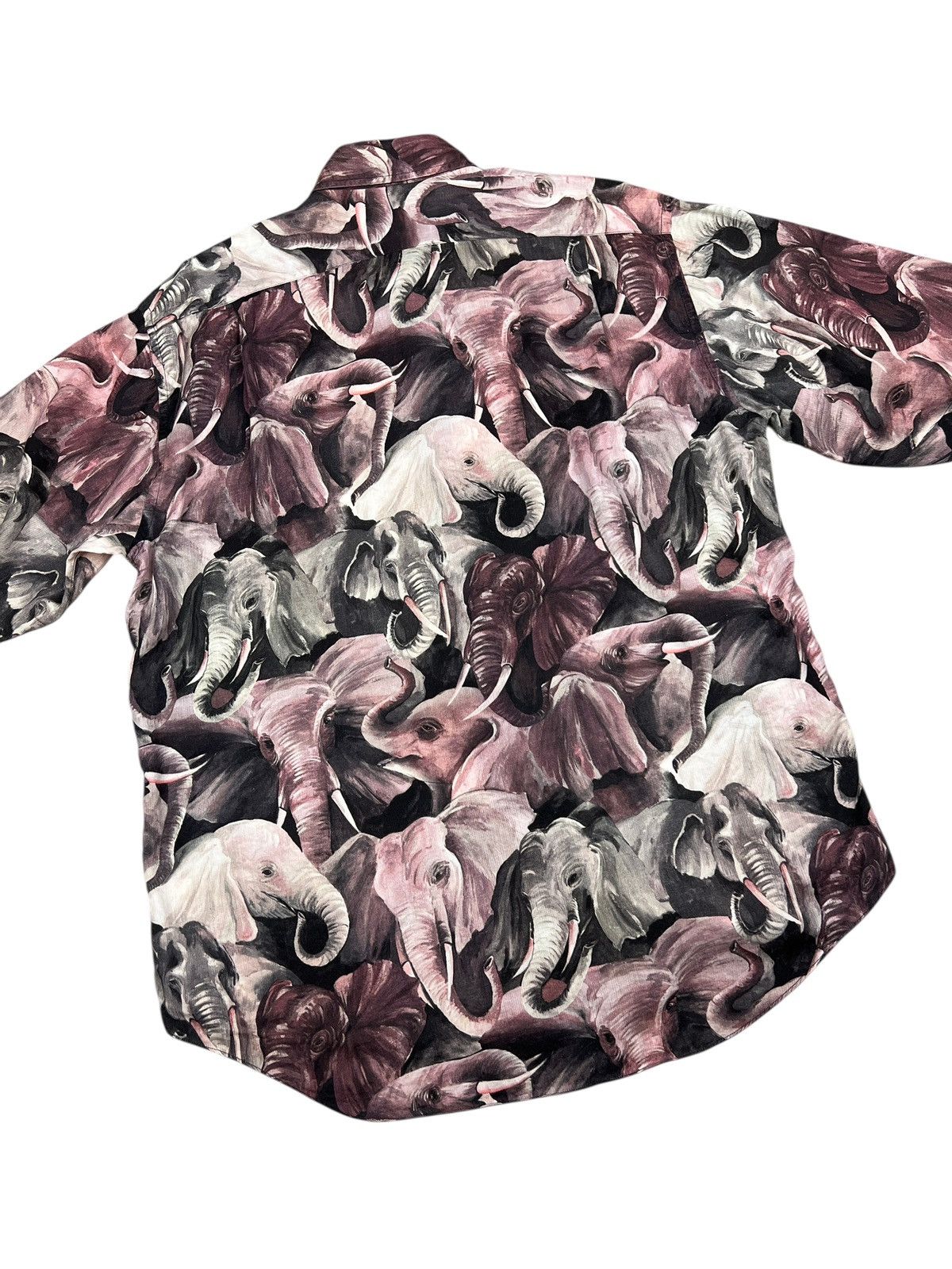 Paul Smith × Vintage 90s Paul Smith Elephant Motif Button Up Shirt Size US L / EU 52-54 / 3 - 8 Thumbnail