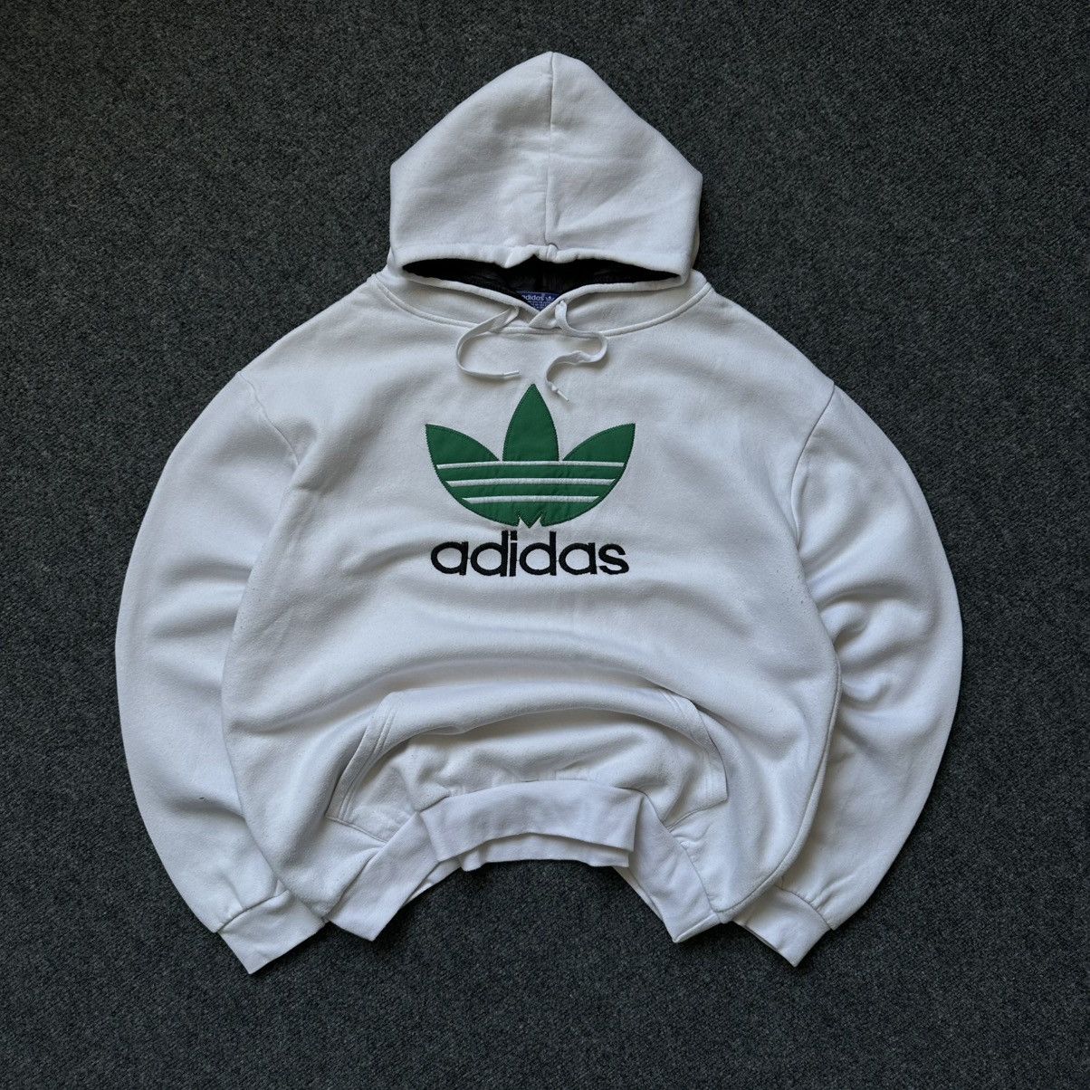 Adidas VTG Adidas Hoodie Big Logo Size L Used Grunge Avant-garde Size US L / EU 52-54 / 3 - 2 Thumbnail