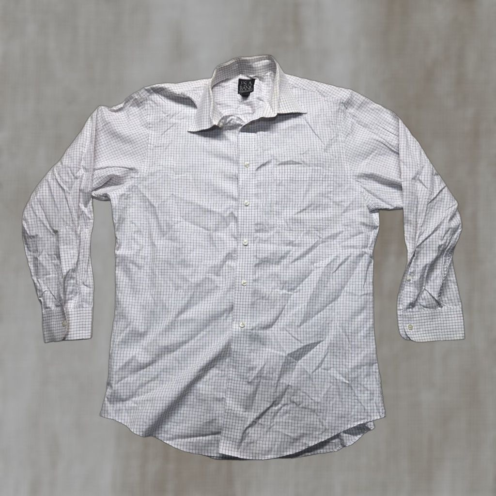 Jos. A. Bank VINTAGE Jos A. Bank White Dress Shirt Men 16 33 Long Sleeve Button-Up Cotton Casual Formal Size 42R - 1 Thumbnail