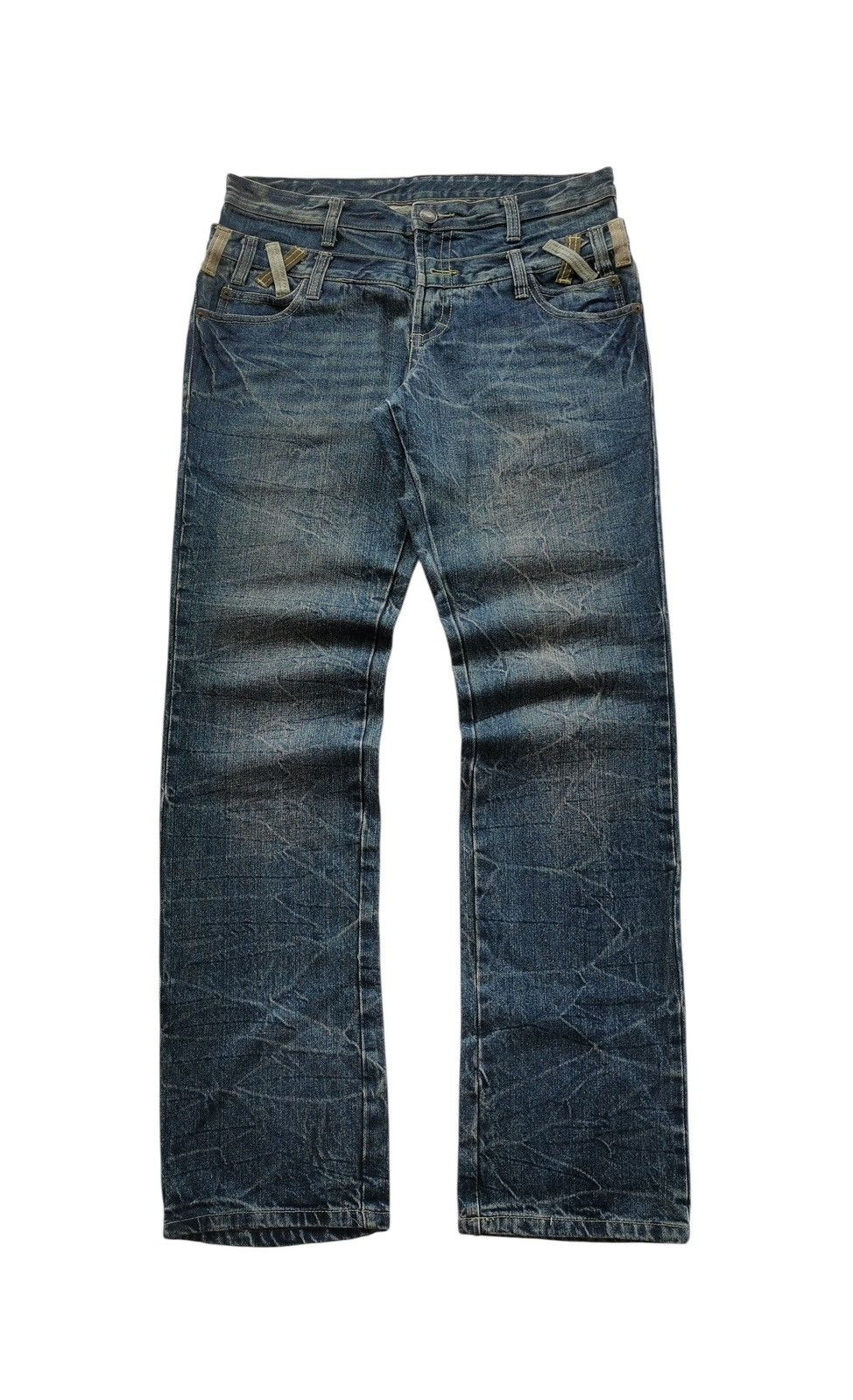 Le Grande Bleu (L.G.B.) Double waisted jeans Size US 34 / EU 50 - 1 Thumbnail