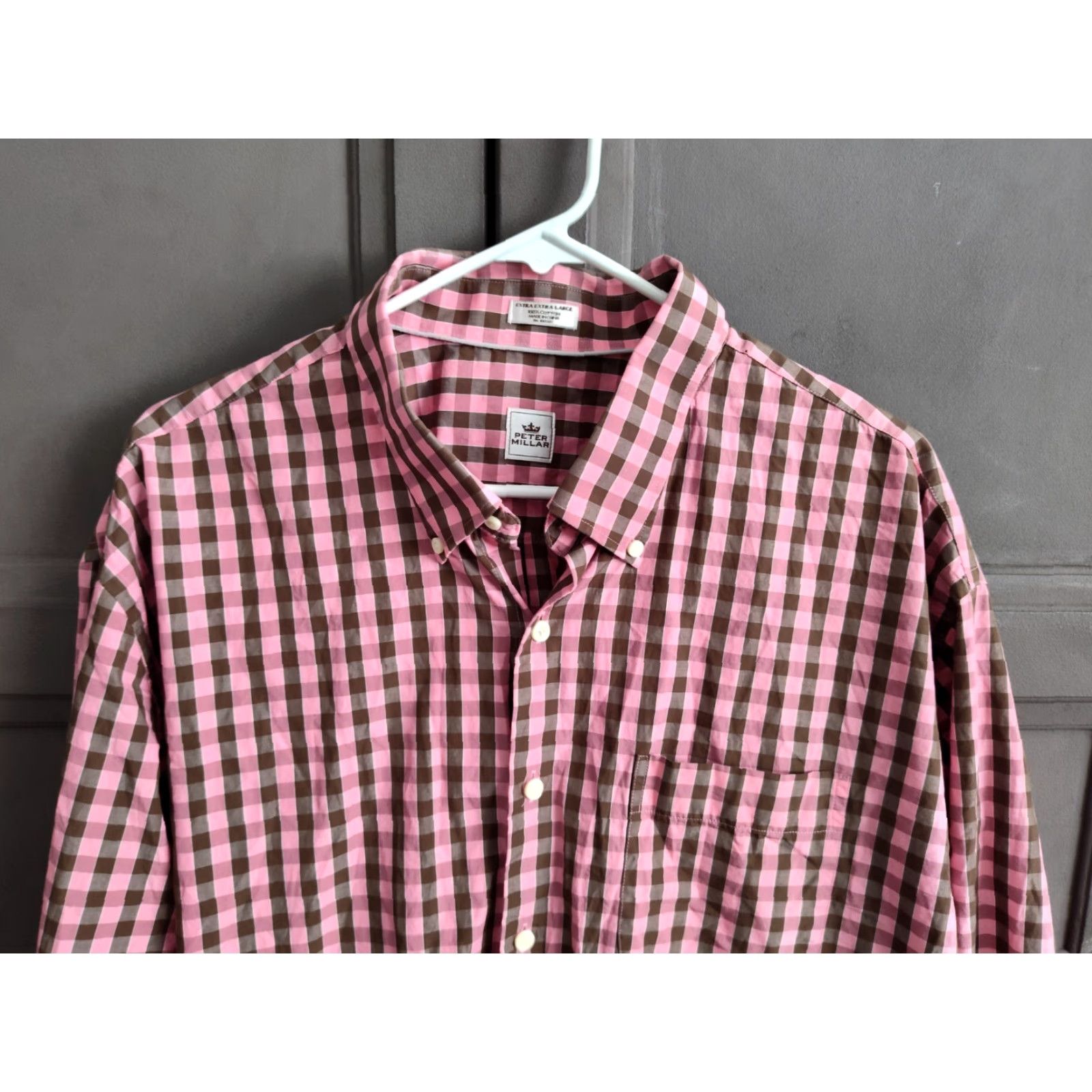 Peter Millar VINTAGE Peter Millar Shirt Button-Down Long Sleeve Plaid XL Men Pink Brown Checkered Cotton Button-Up Shirt Mens XL Pink Brown Plaid Size US XL / EU 56 / 4 - 4 Thumbnail
