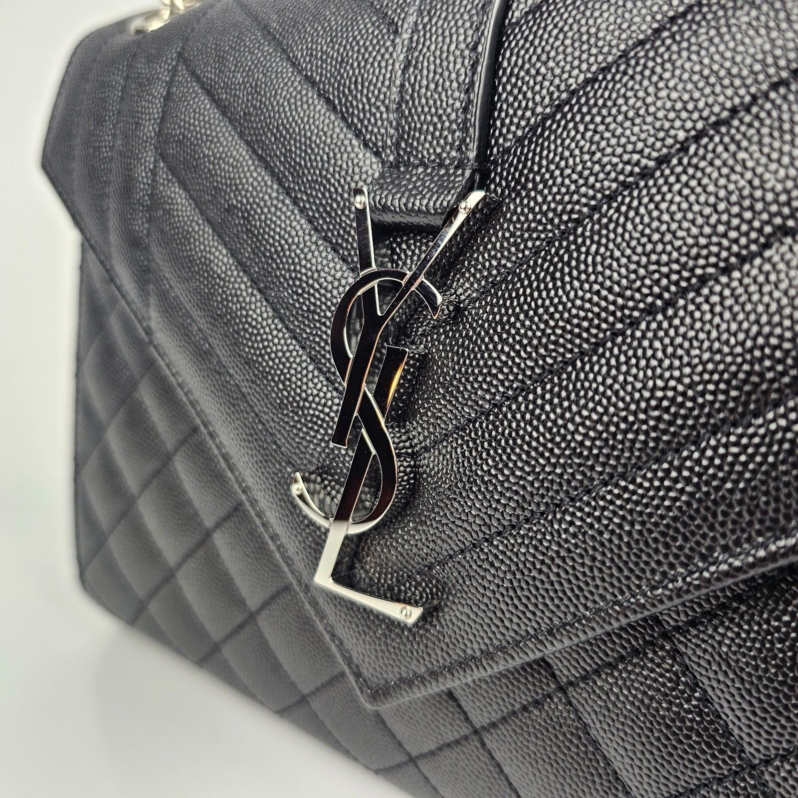 Saint Laurent Paris YSL Medium Envelope Black Leather Shoulder Bag New Size ONE SIZE - 5 Thumbnail