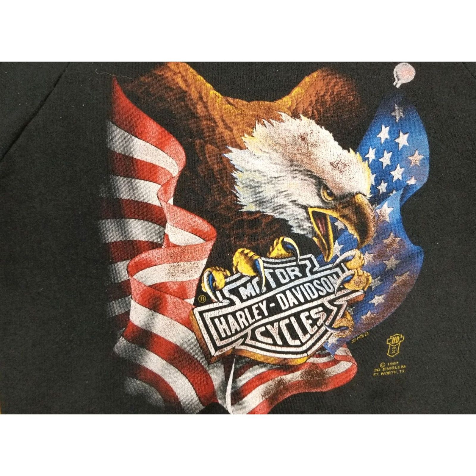 Harley Davidson VINTAGE Harley-Davidson 3D Emblem Black Crewneck Sweatshirt SZ MEDIUM Shirt Mens M Black 1987 19 28 24 Cotton Size US M / EU 48-50 / 2 - 2 Thumbnail