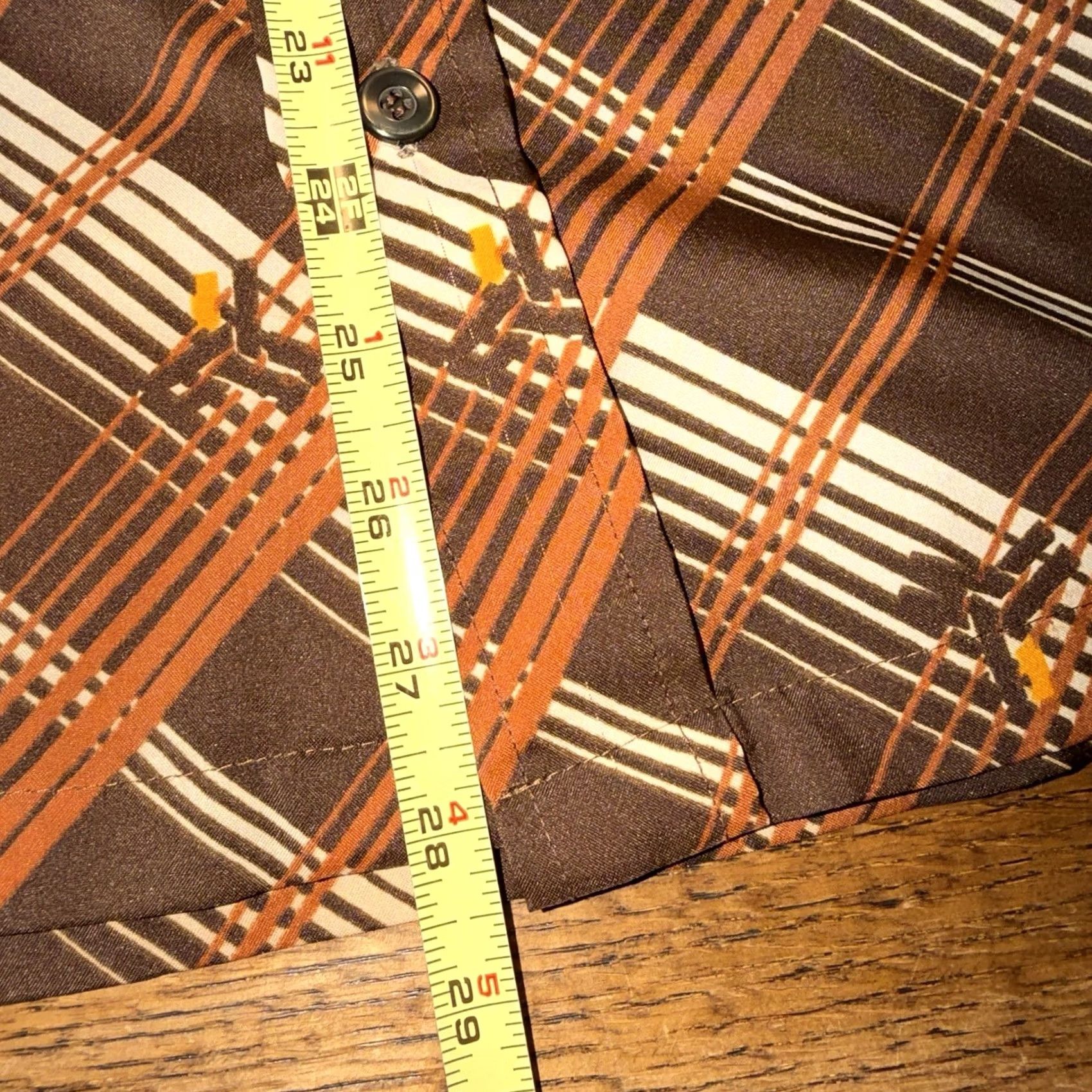 Vintage VINTAGE Monzini Collection Mens Medium Abstract Button Up Shirt Disco 70’s Shirt Button-Up Slim Long Sleeve Brown Polyester Woven Size US M / EU 48-50 / 2 - 6 Thumbnail