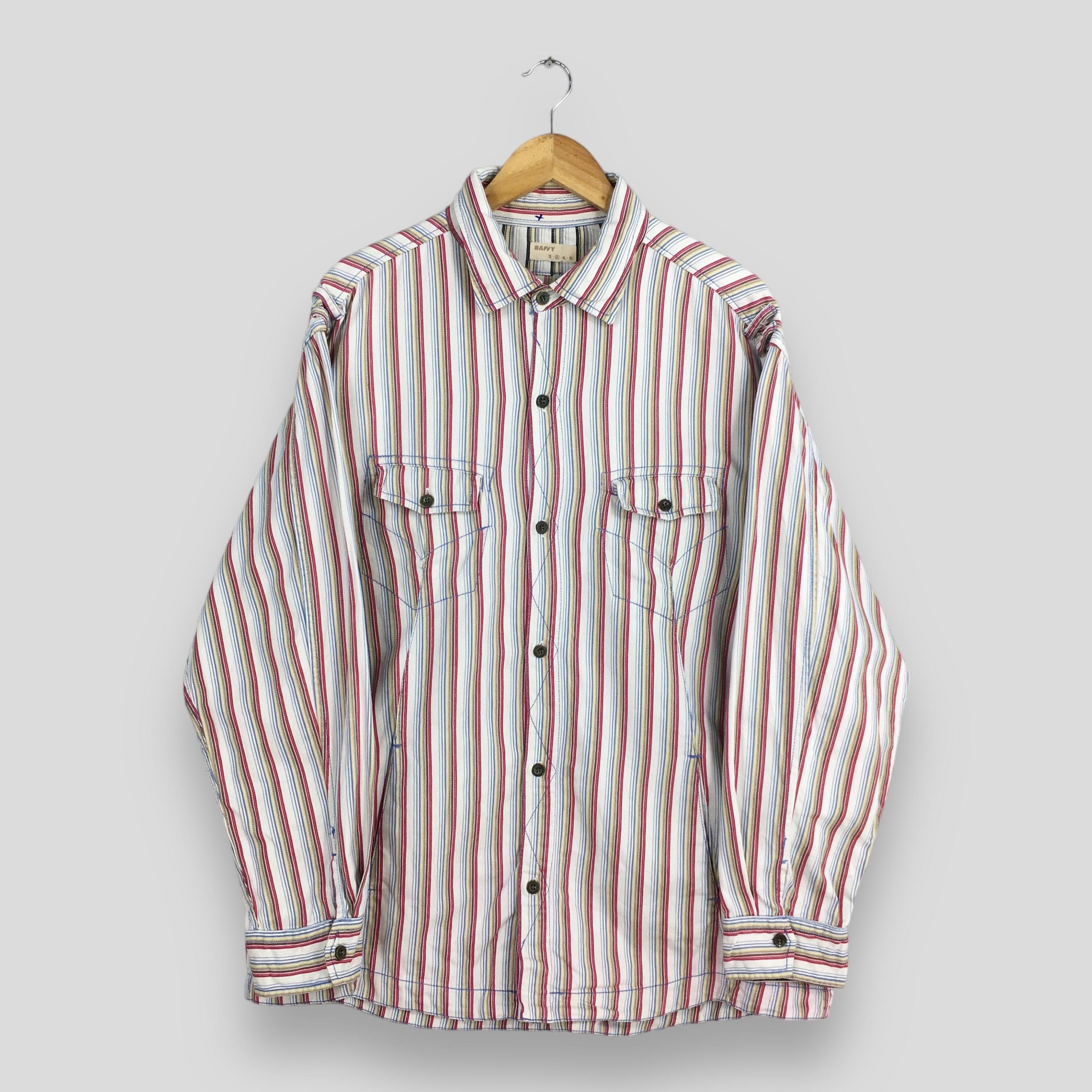 Flannel × Vintage Vintage Baffy Vertical Stripes Flannel Shirt XLarge Size US XL / EU 56 / 4 - 1 Thumbnail