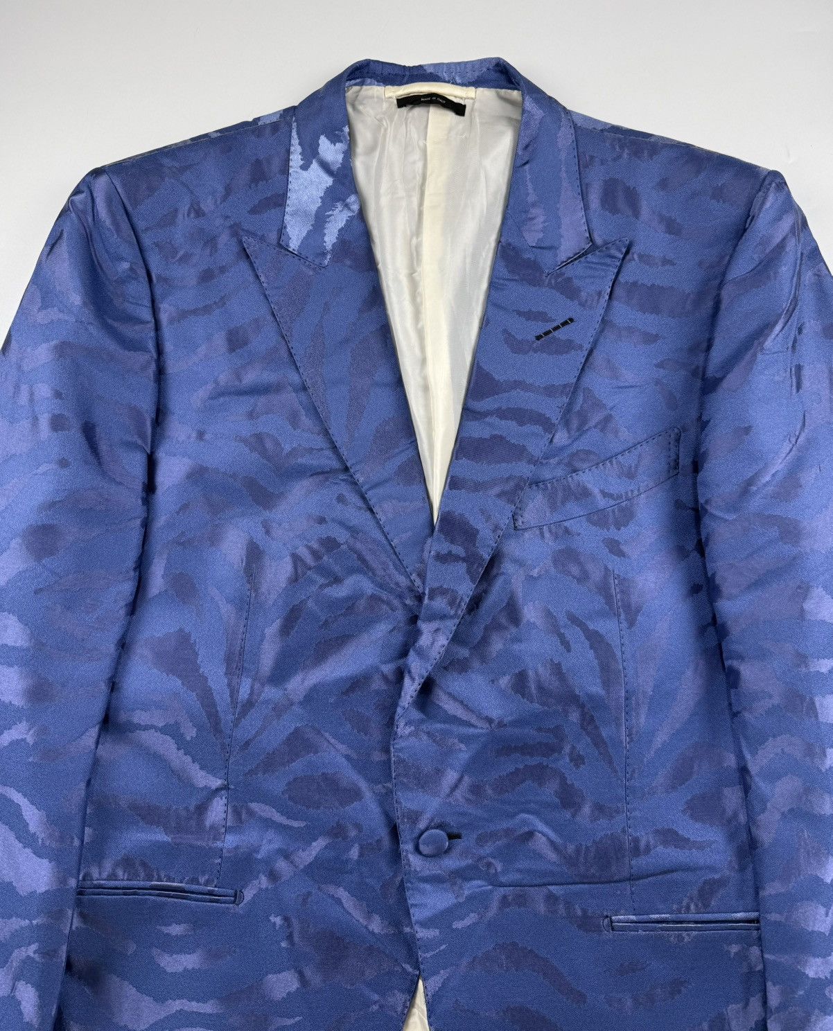 Tom Ford Tom Ford S/S’15 Jacquard Zebra Print Silk Jacket Size US L / EU 52-54 / 3 - 6 Thumbnail