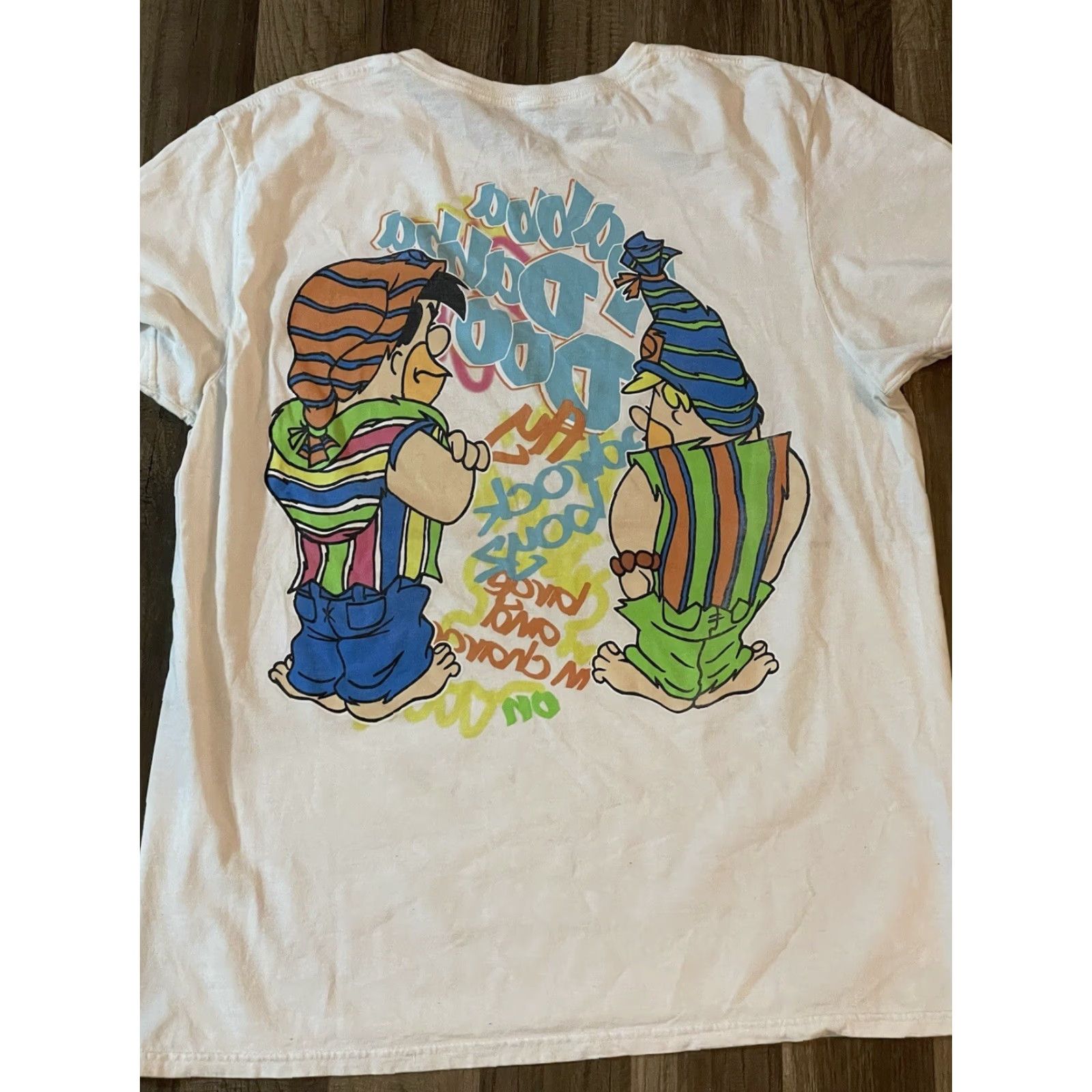 Doublet VINTAGE Flintstones Rap T-Shirt White Large Double-Sided Men L White Double-Sided T-Shirt Flintstones Rap Large White Mens L Size US L / EU 52-54 / 3 - 4 Thumbnail
