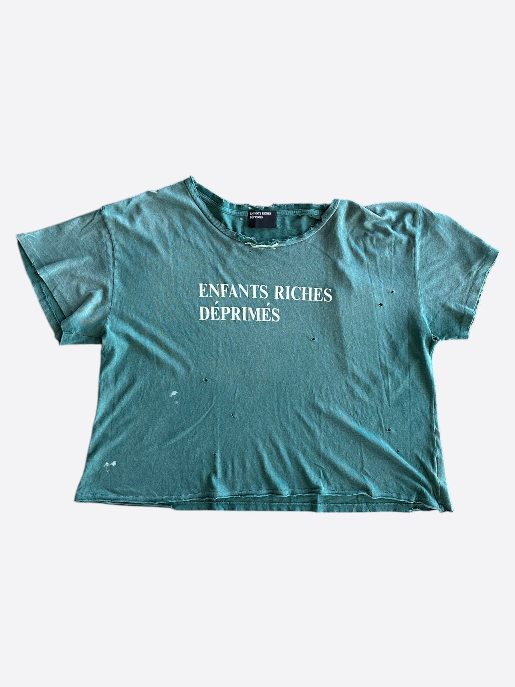 Faded Green & White Classic Logo T-Shirt