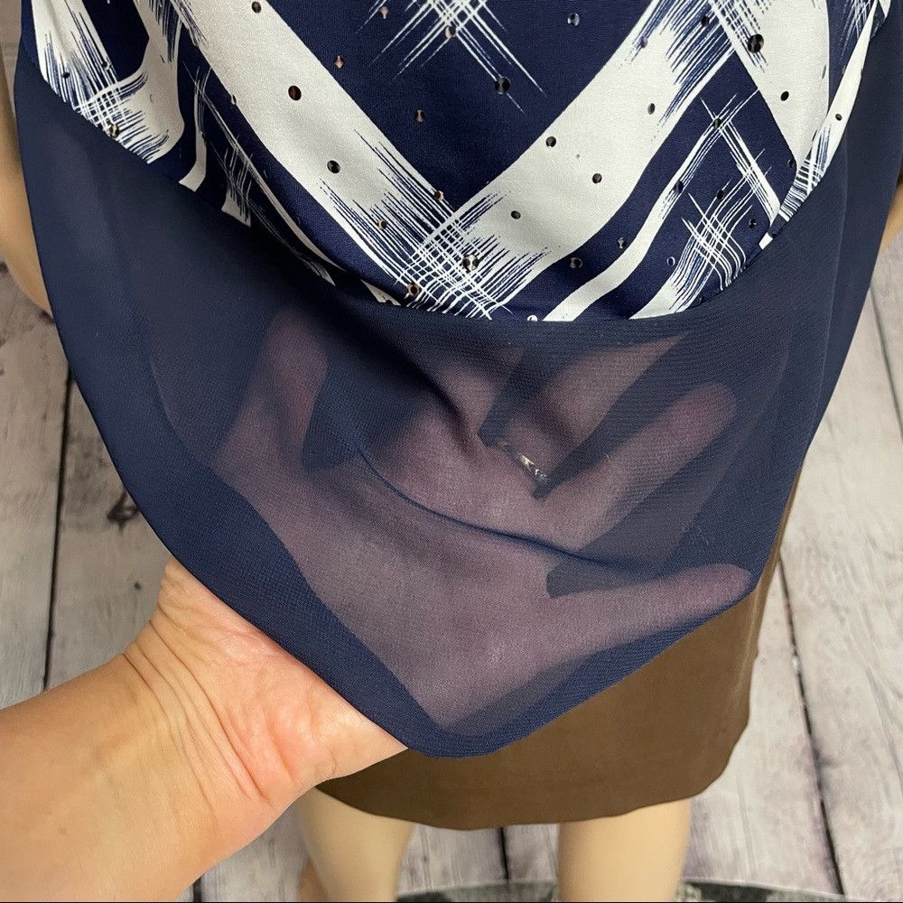 Other New Kate Lilly Designs Blue White 3/4 Sleeve Top Size M Size M / US 6-8 / IT 42-44 - 7 Thumbnail