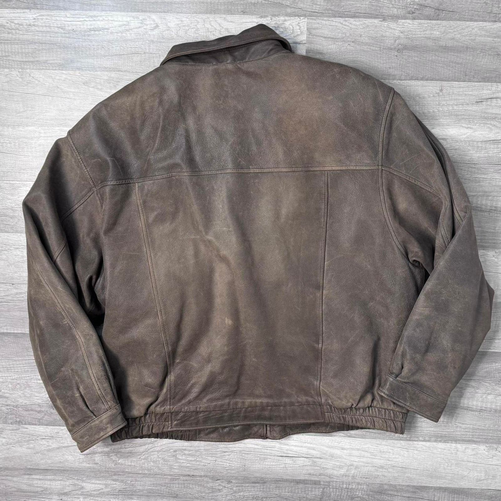 Other Leather Bomber Jacket Vintage Distressed Brown Size XL Size US XXL / EU 58 / 5 - 2 Thumbnail