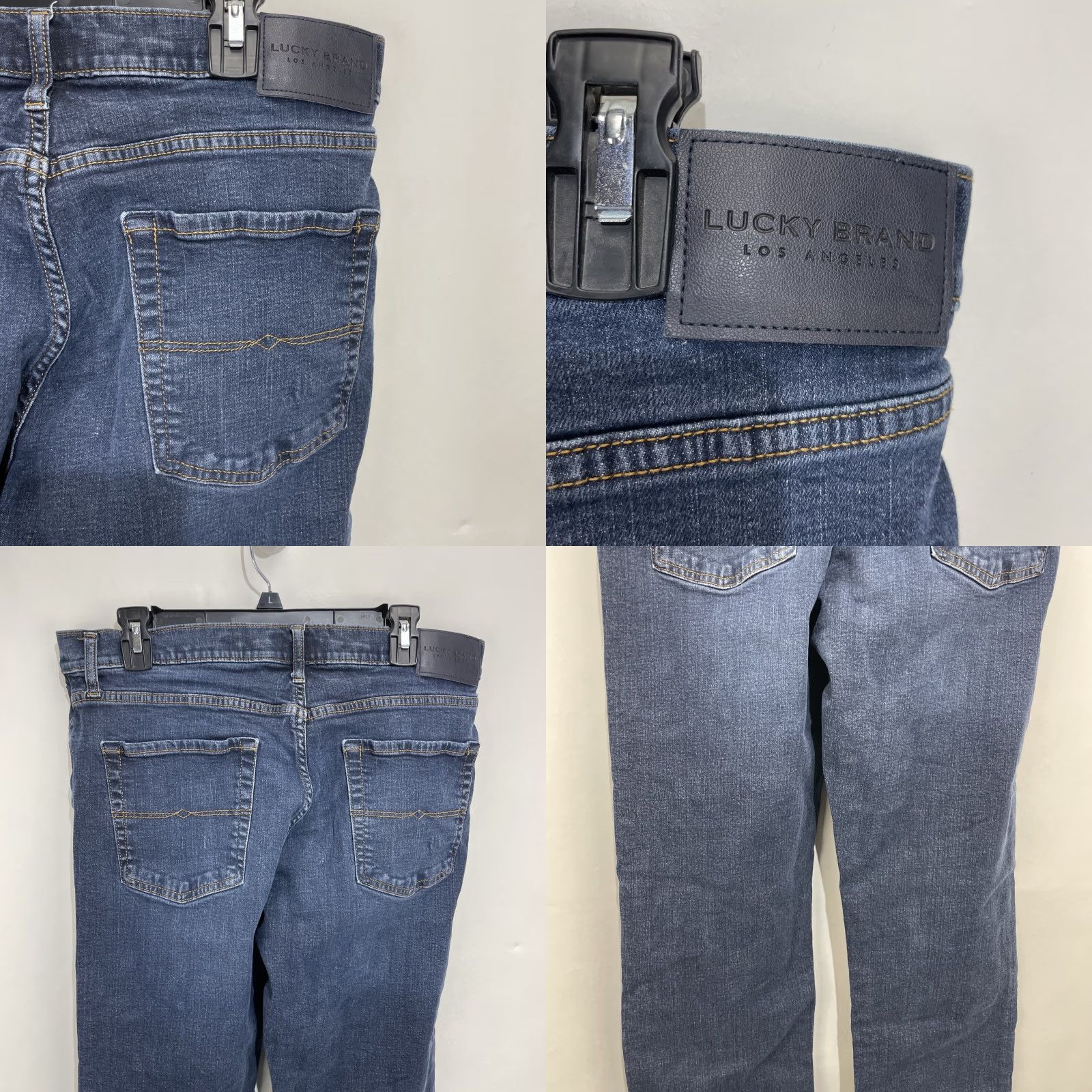 Lucky Brand Lucky Brand Jeans Mens 34X30 Blue 221 Straight Model Dark Wash Denim Jeans 5-Pocket Belt Loops Regular Fit Cotton Spandex Machine Washable Size US 34 / EU 50 - 9 Thumbnail