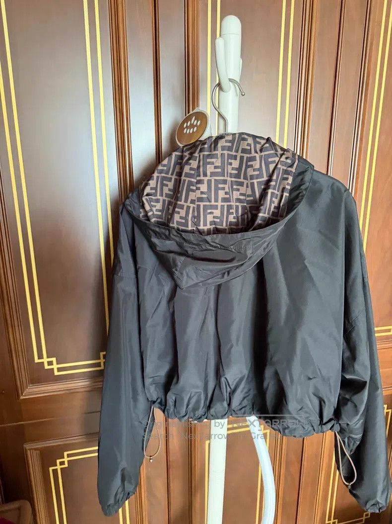 Fendi Fendi Windbreaker Jacket, Classic Monogram Design, Hood Ca Size XS / US 0-2 / IT 36-38 - 7 Thumbnail