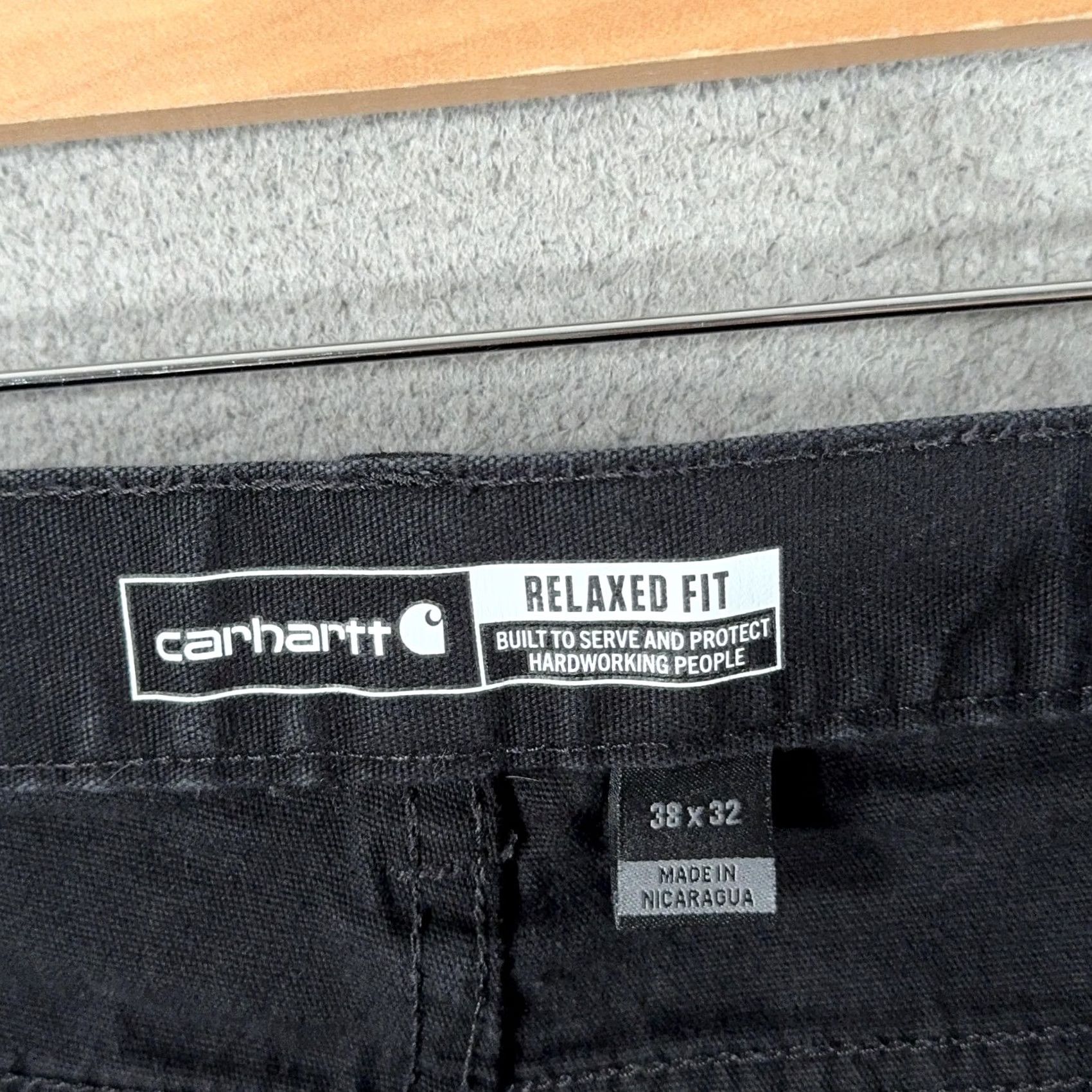 Carhartt Carhartt Rugged Flex Rigby Mens 38x31 Black Canvas 5 Pocket Relaxed Fit Pants Size US 38 / EU 54 - 3 Thumbnail