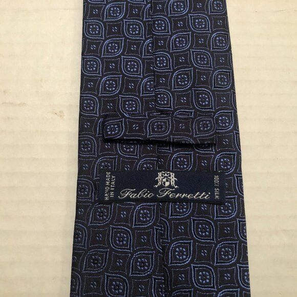 Other fabio FERRETTI men's new blue 100%silk tie 3" X 60" Size ONE SIZE - 4 Thumbnail