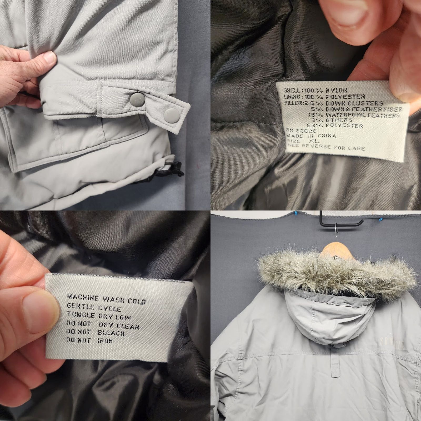 Southpole Southpole Parka Coat Winter Outdoors XL Grey Mens Size US XL / EU 56 / 4 - 10 Thumbnail