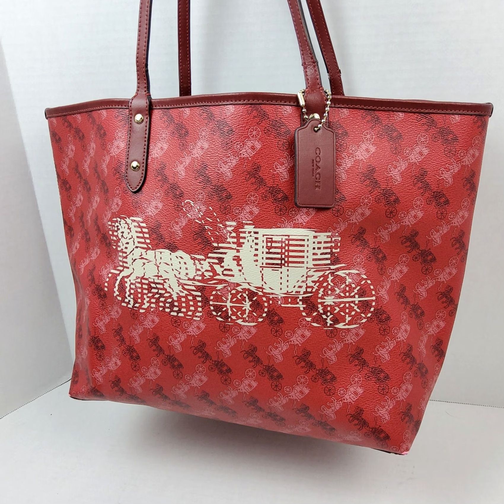 Coach Coach Horse Tote Shoulder Handbag Purse Reversible F82135 Women Multicolor Tote Size ONE SIZE - 5 Thumbnail