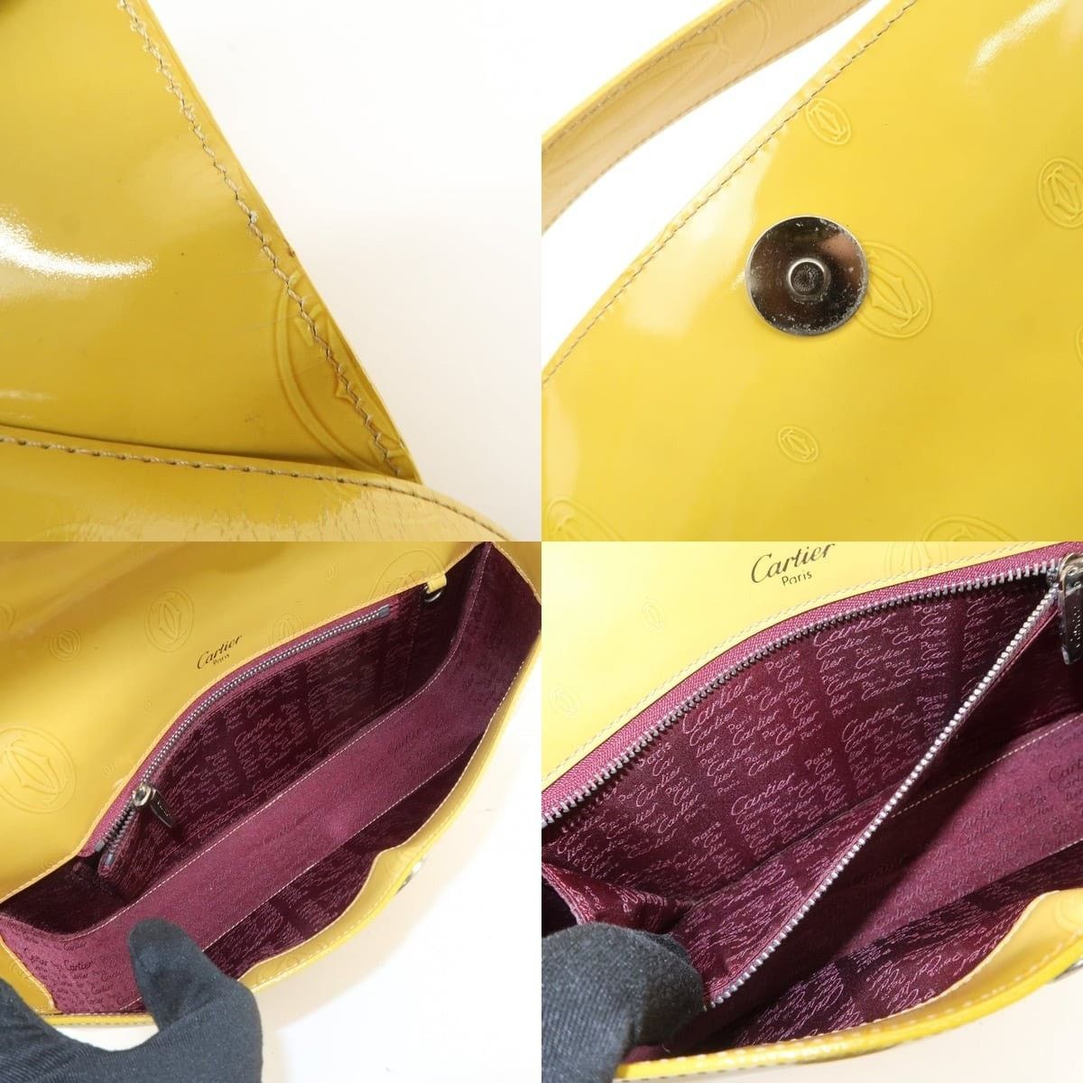 Cartier Cartier Happy Birthday Patent Leather Shoulder Bag Yellow Size ONE SIZE - 7 Thumbnail