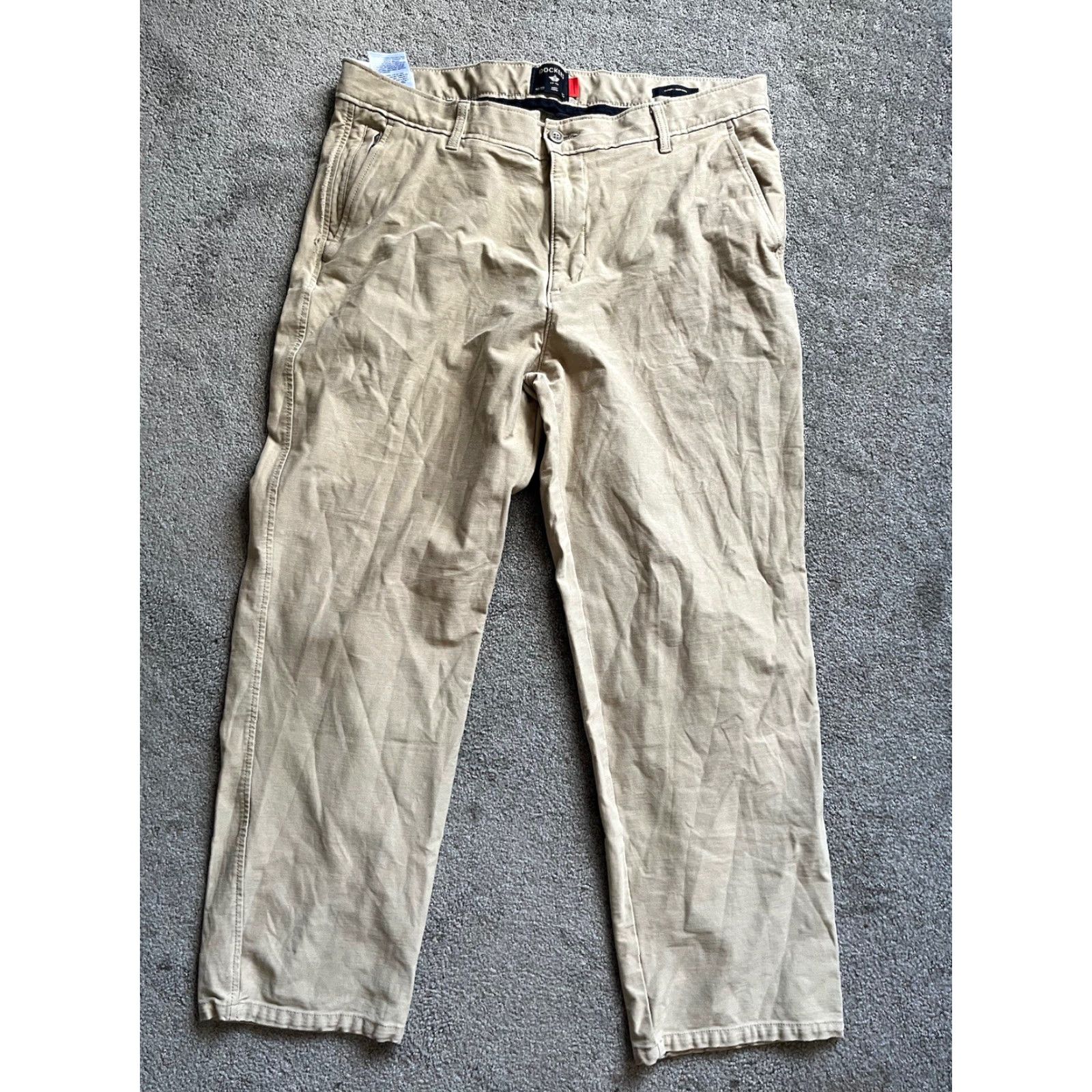 Dockers DOCKERS Pants Adult 36x30 Beige Straight Fit Zip Slash Pockets Mens Size US 36 / EU 52 - 5 Thumbnail