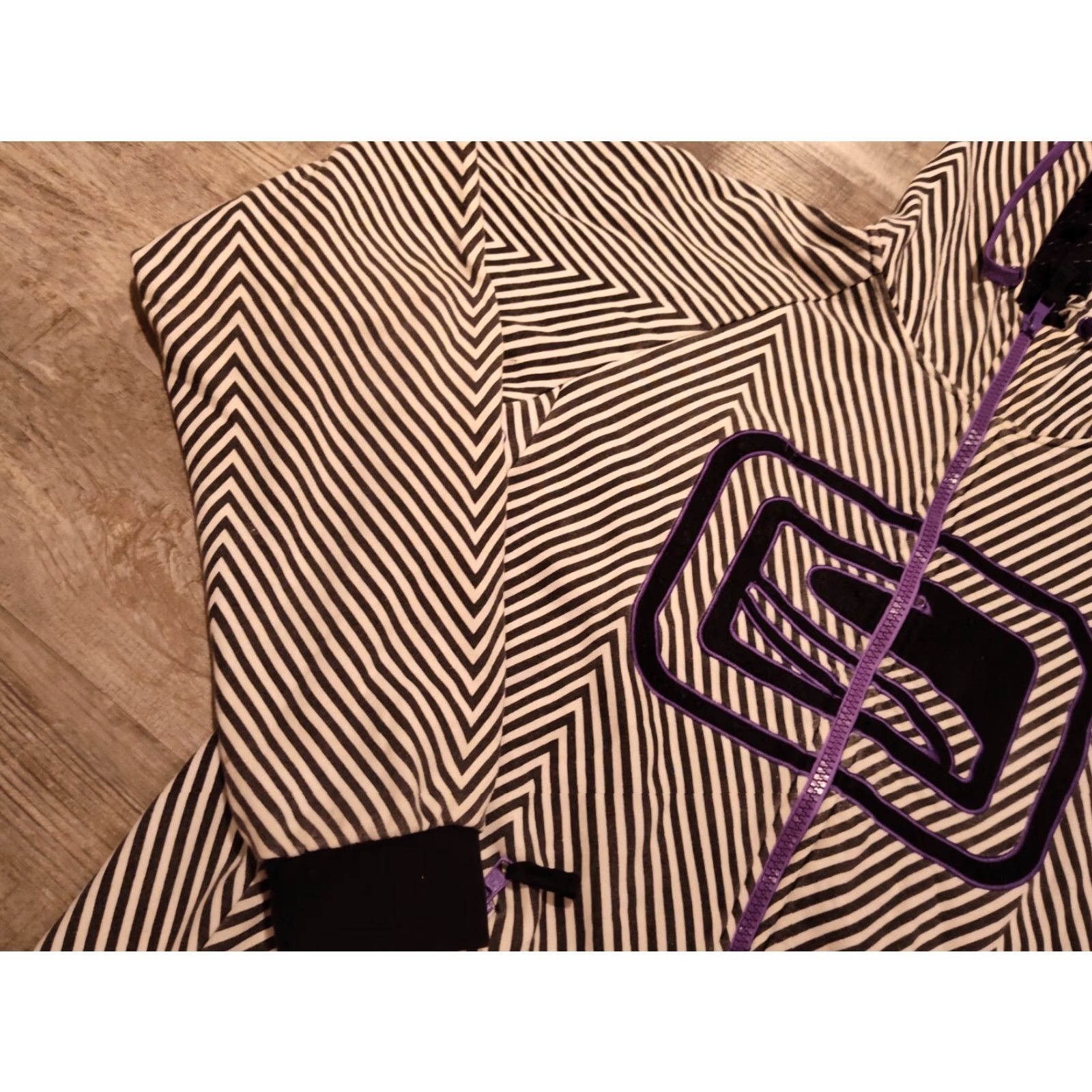 Vintage VINTAGE Scott Women's Full Zip Hoodie Striped Purple Black Snowboarding Activewear XXL Size XXL / US 16-18 / IT 52-54 - 4 Thumbnail