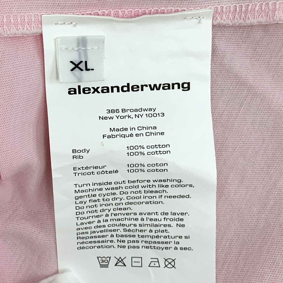 Alexander Wang Alexander Wang Pink Pocket Design Short Sleeve T-shirt K26WX Size XL / US 12-14 / IT 48-50 - 8 Thumbnail