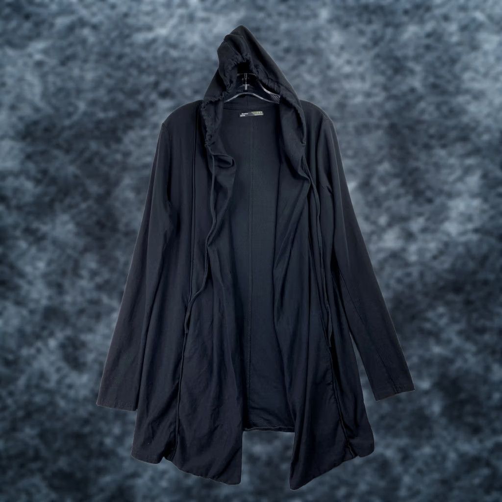Bershka Bershka Mens M Black Hoodie Longline Open Front Hooded Cardigan Jacket Pockets Size US M / EU 48-50 / 2 - 1 Thumbnail