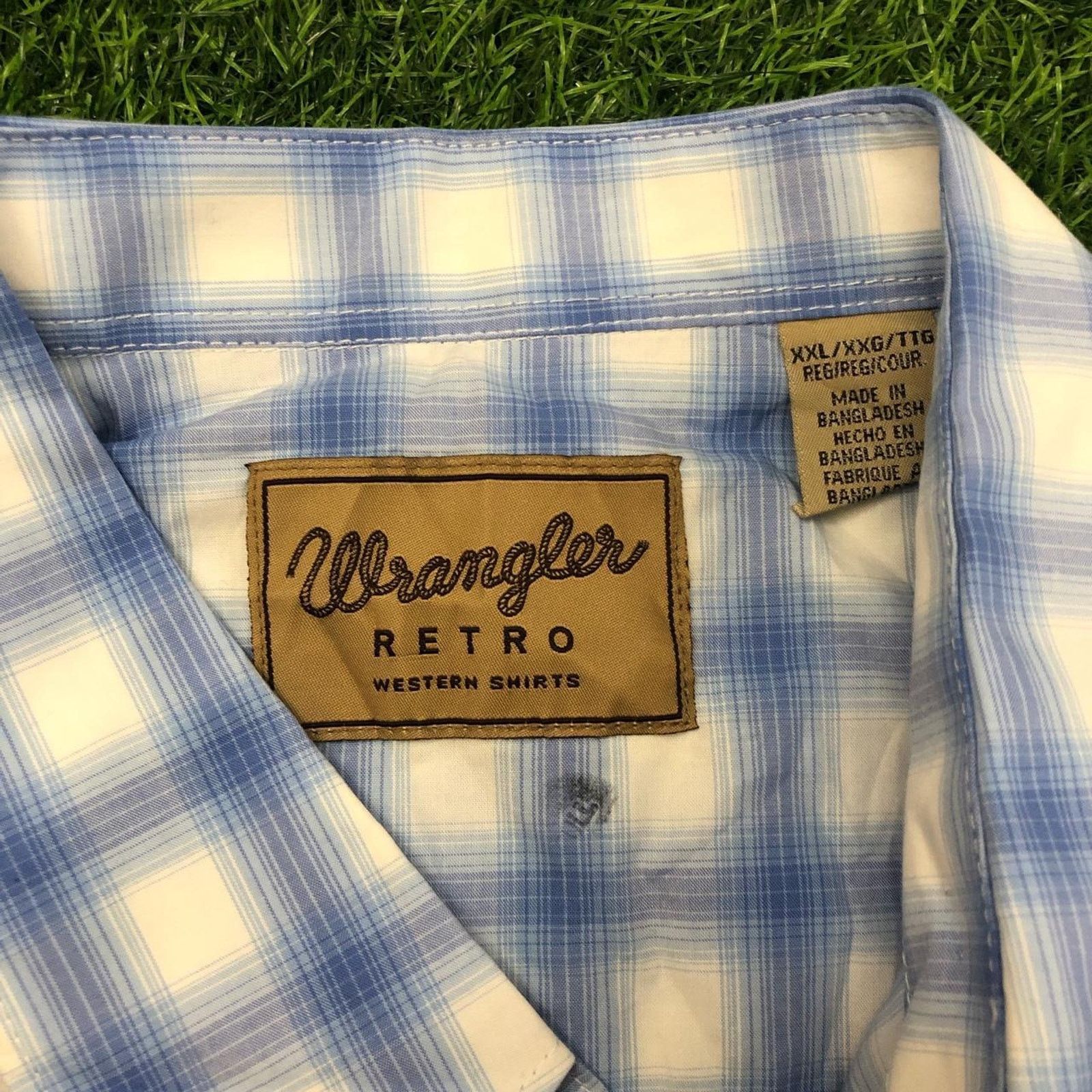 Wrangler Wrangler Plaid Button Front Pocket Work/Utility/Fishing Polo Size US XXL / EU 58 / 5 - 4 Thumbnail