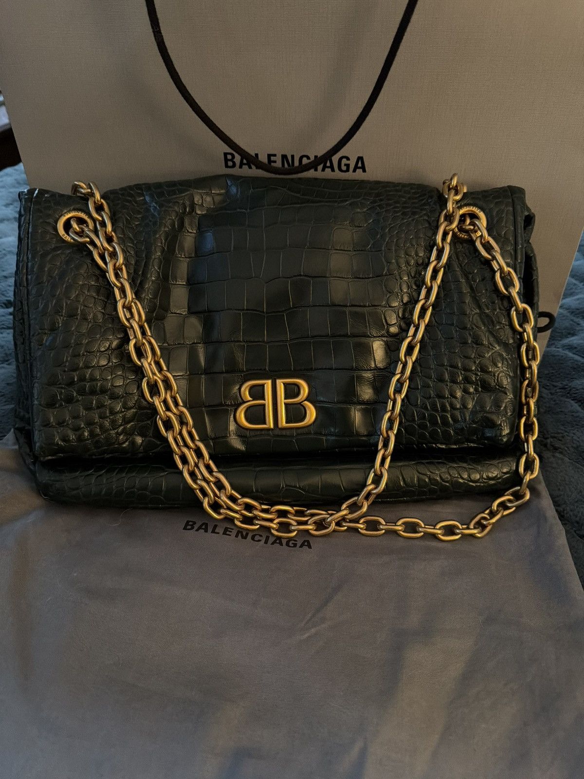 Balenciaga Green Crocodile Balenciaga Bag Size ONE SIZE - 7 Thumbnail