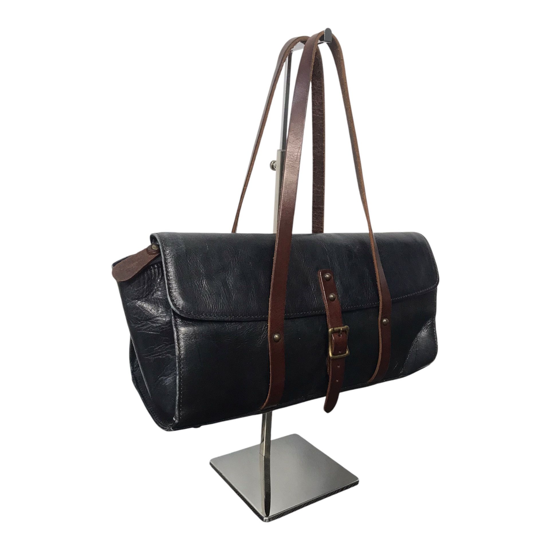 Japanese Brand × Leather Full Leather Japanese Black Tote Bag Size ONE SIZE - 3 Thumbnail