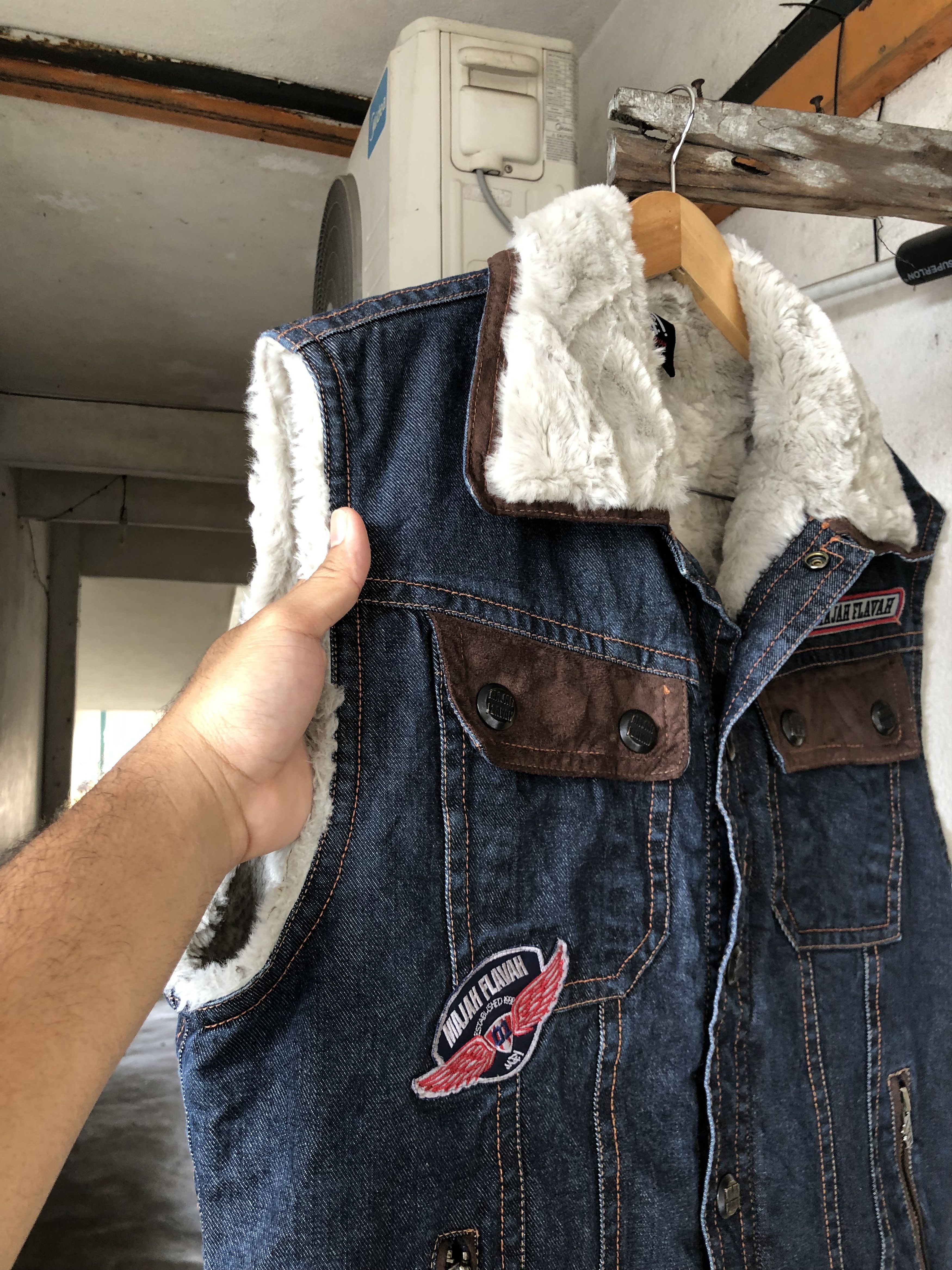 Japanese Brand Rare Majah Flavah Undaground HipHop Denim Vest Jacket Size US L / EU 52-54 / 3 - 13 Thumbnail