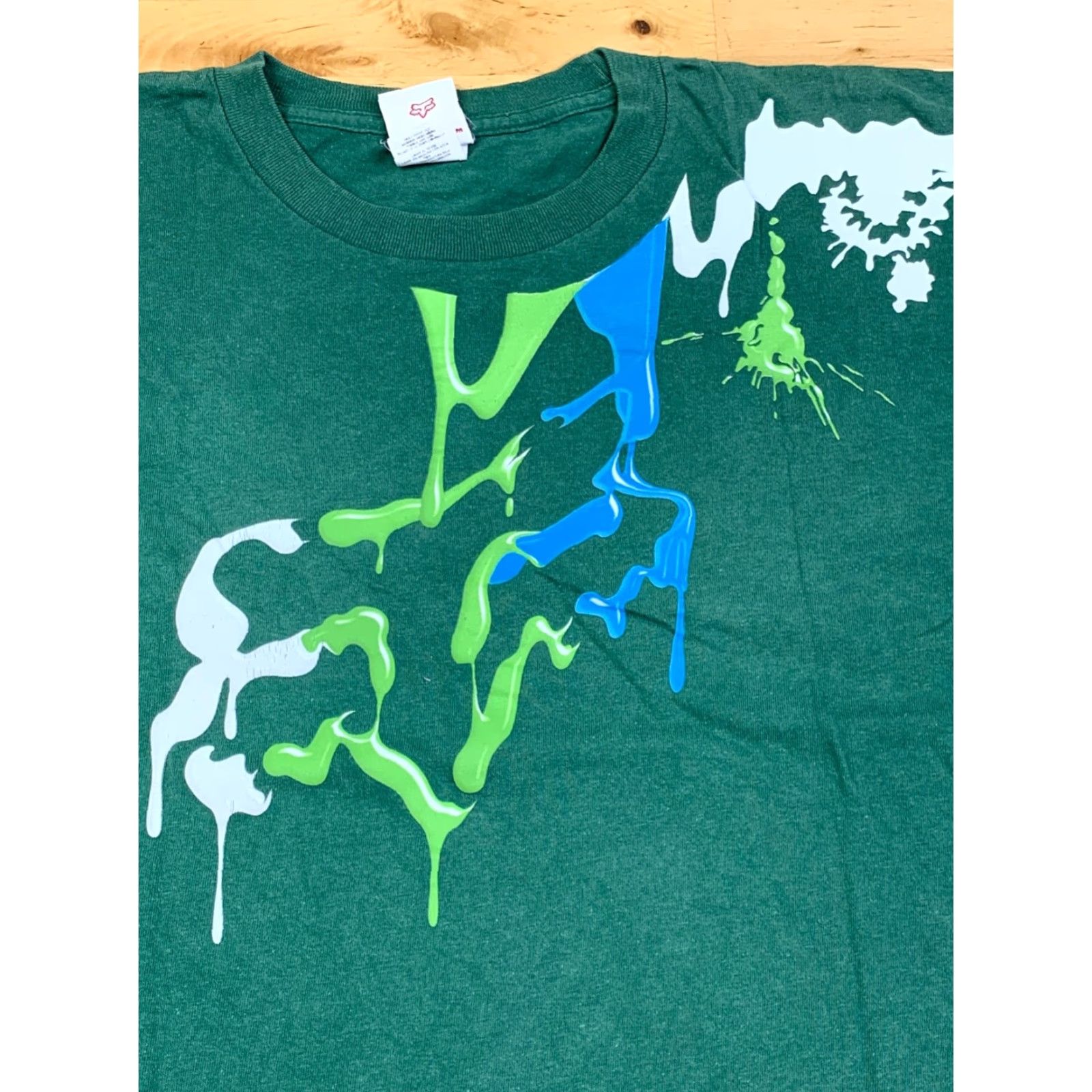 Vintage VINTAGE Fox Racing Shirt Mens L Green Motocross Y2K Paint Splatter Size US L / EU 52-54 / 3 - 3 Thumbnail
