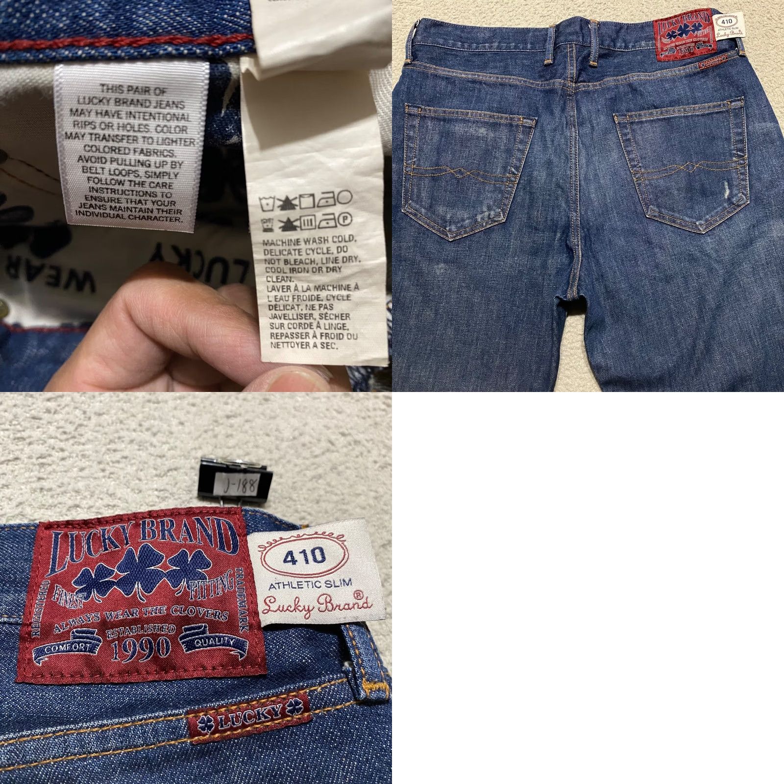 Lucky Brand Lucky Brand Jeans Mens 34 Athletic Straight Mid Rise Medium Wash Blue Cone Denim Size US 34 / EU 50 - 9 Thumbnail