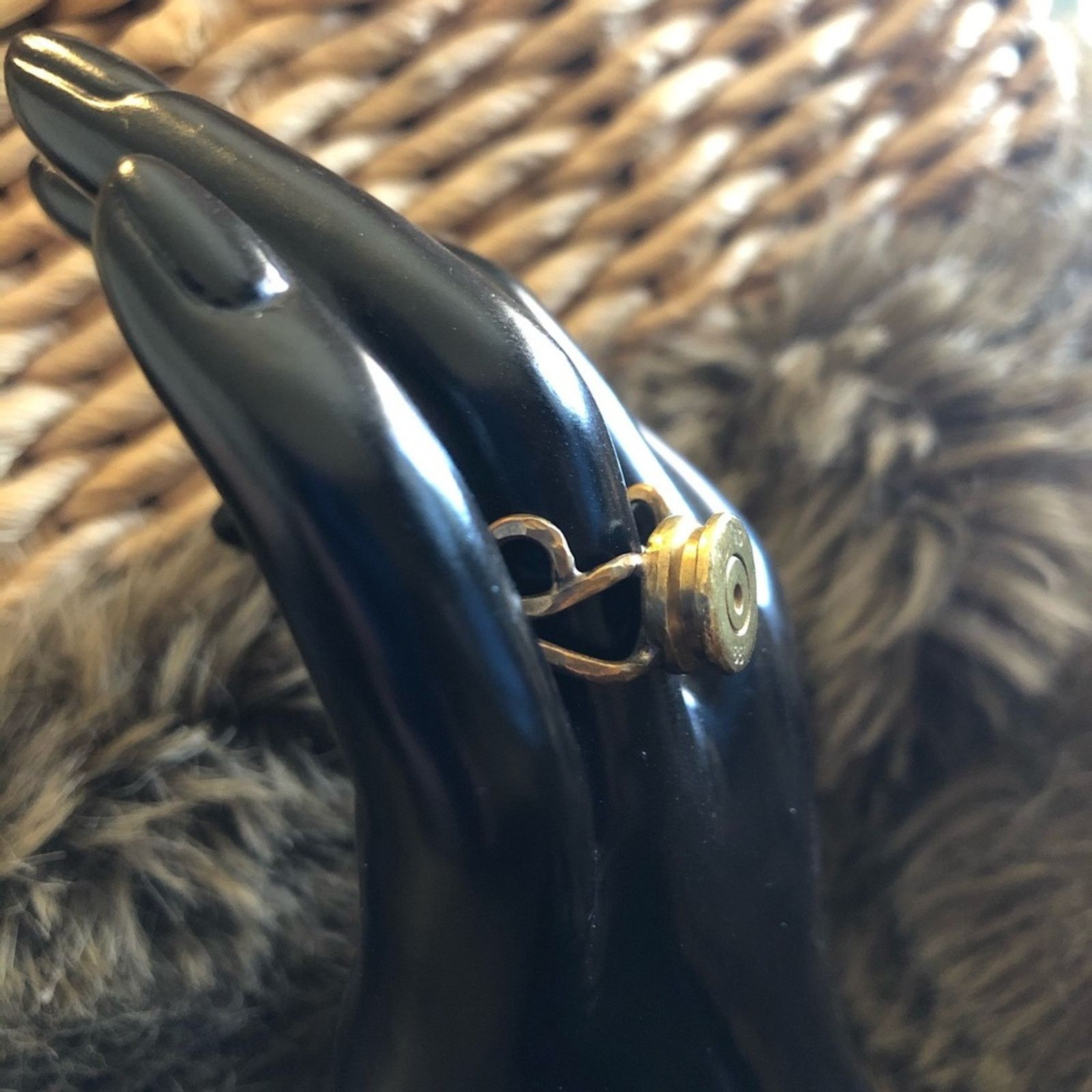 Vintage Vintage handmade hammered brass bullet primer ring Size ONE SIZE - 4 Thumbnail
