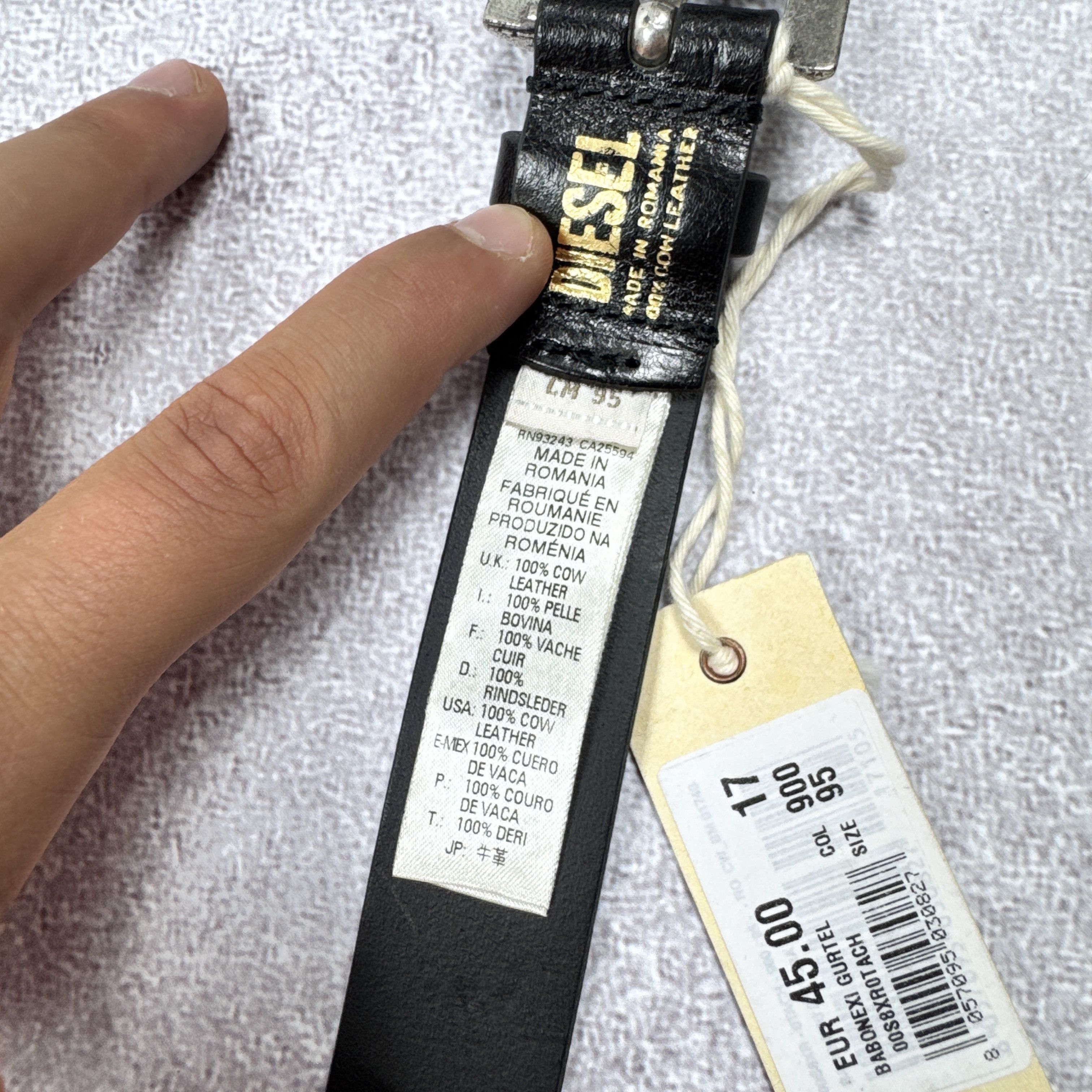 Diesel × Leather NEW DIESEL BABONEXI GURTEL BLACK LEATHER BELT SIZE 95cm / 38 Size 38 - 6 Thumbnail
