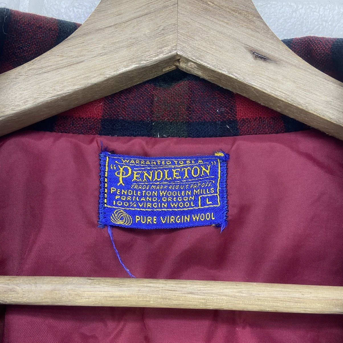 Pendleton Vintage Pendleton Red Checked Tartan Pure Virgin Wool Coat Size US L / EU 52-54 / 3 - 14 Thumbnail