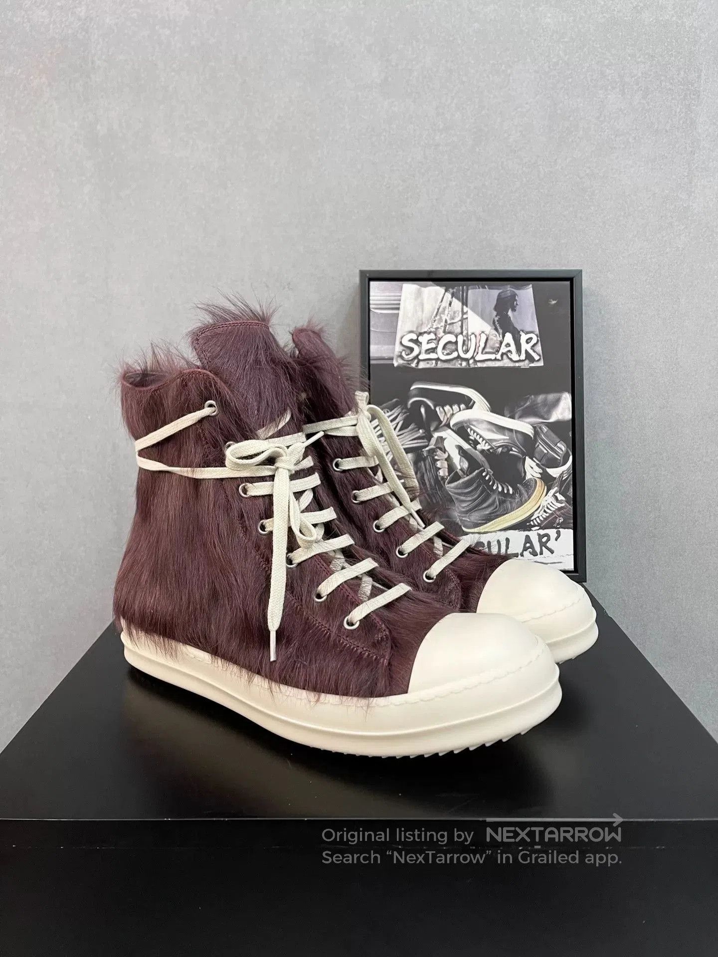 Rick Owens rick owens purple high-top luxury sneakers. Size US 6 / IT 36 - 1 Thumbnail