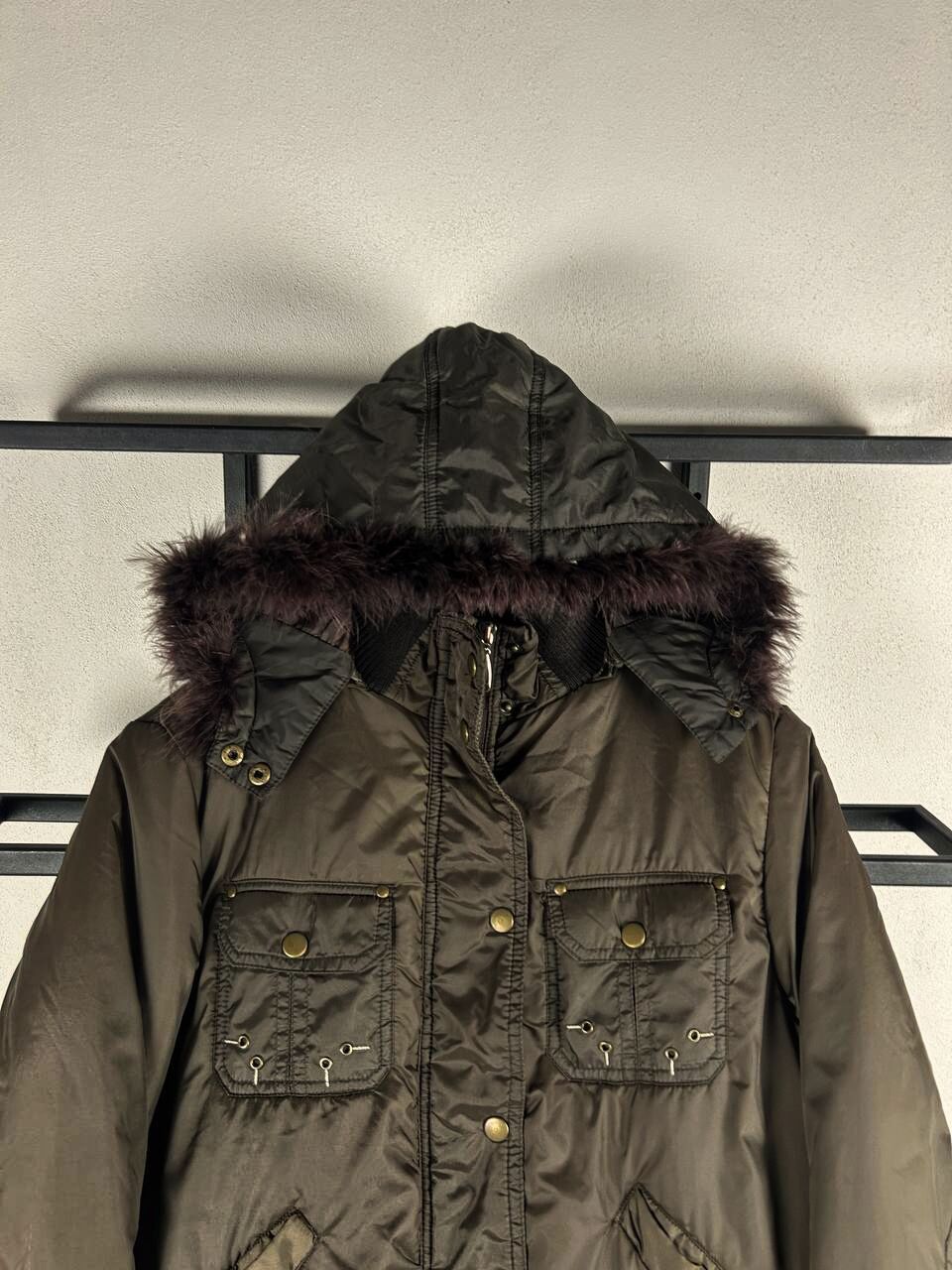 Vintage Puffer Jacket Fur Hood Military Utility Y2K Core Winter Size US M / EU 48-50 / 2 - 5 Thumbnail