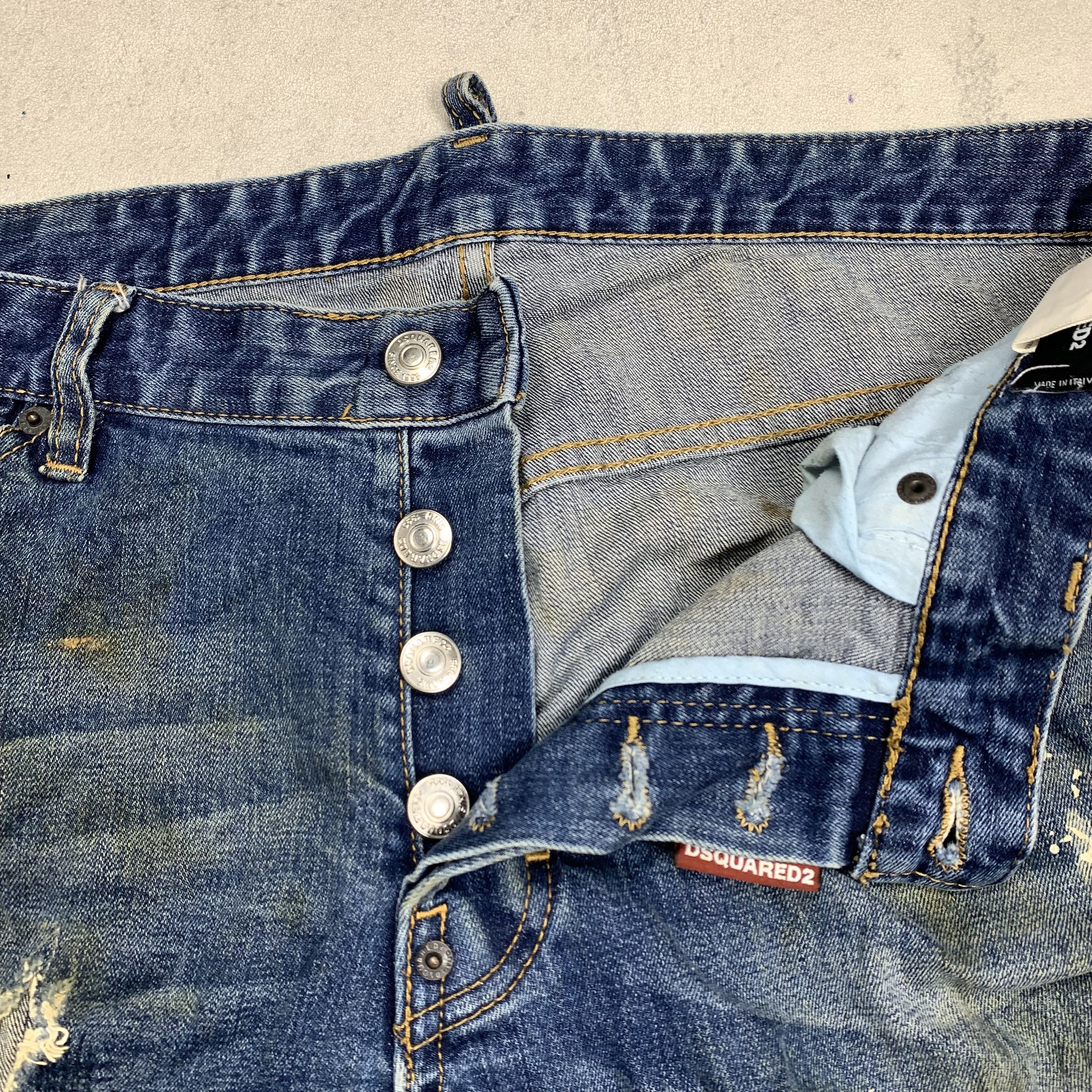 Dsquared2 Dsquared2 Distressed Mud Wash Denim Paint Splatter Jeans Size US 36 / EU 52 - 7 Thumbnail