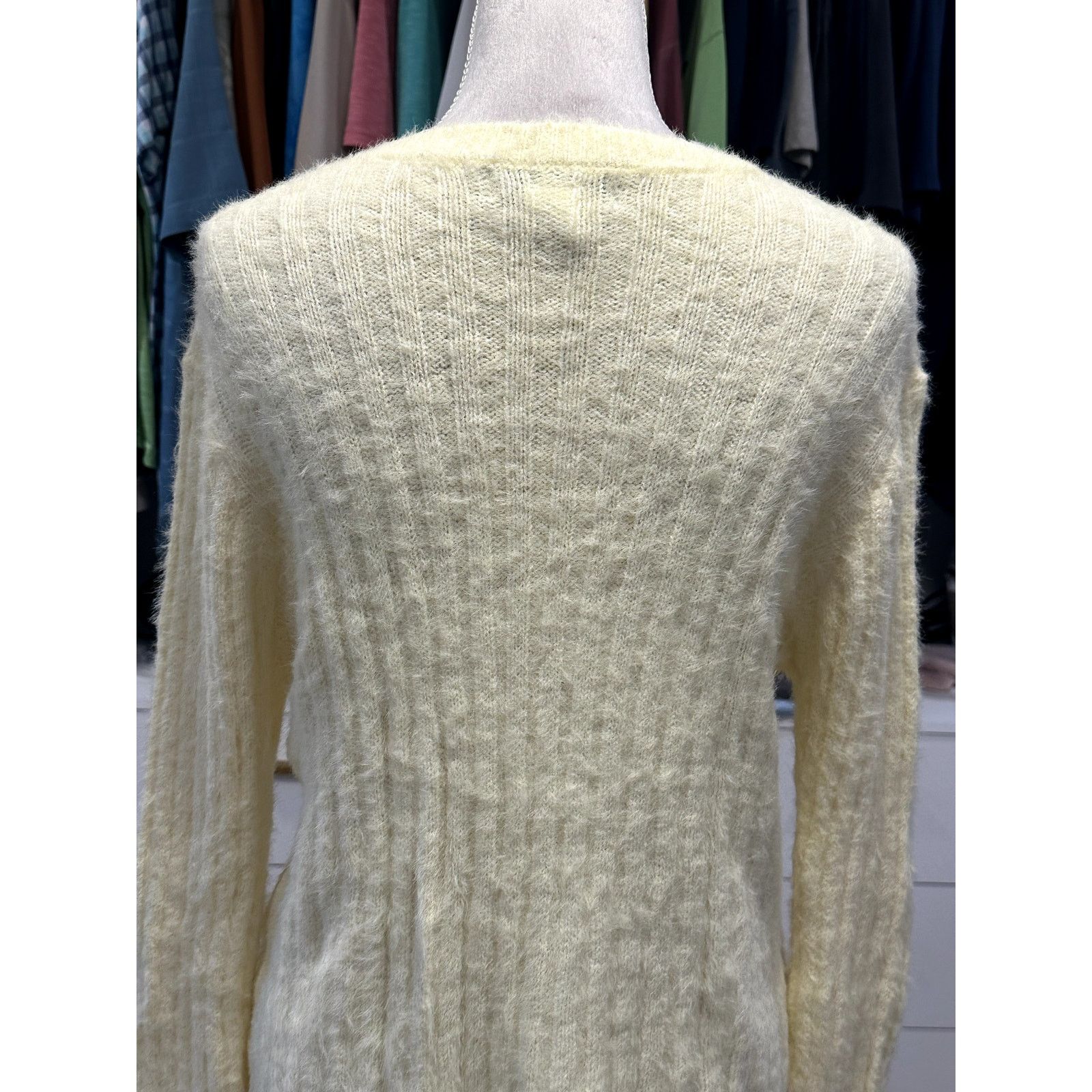 Other Cotton Emporium Light Yellow Ribbed Knit Sweater Cozy L NWOT Size L / US 10 / IT 46 - 6 Thumbnail