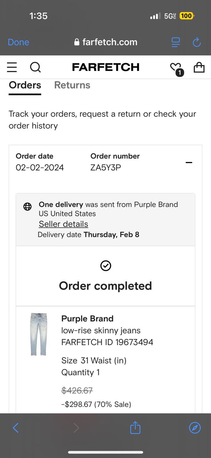 Purple Brand Purple brand Size US 31 - 6 Thumbnail