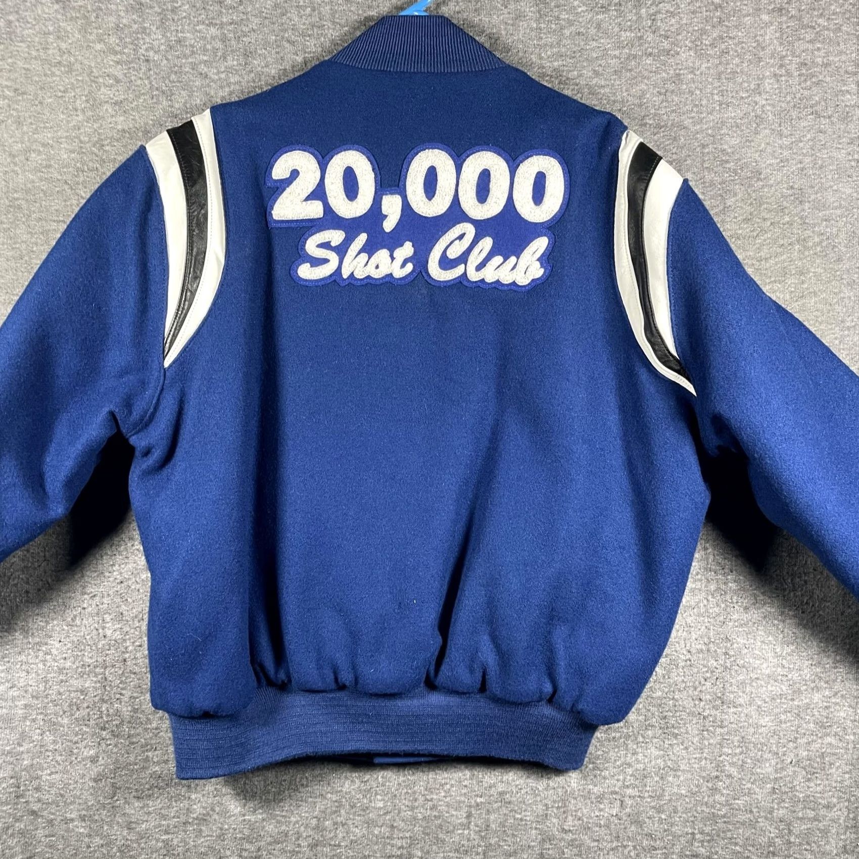 Holloway Holloway Mens Large Blue Varsity Jacket Cream 20,000 Shot Club Letterman Basketball Wool Size US L / EU 52-54 / 3 - 2 Thumbnail