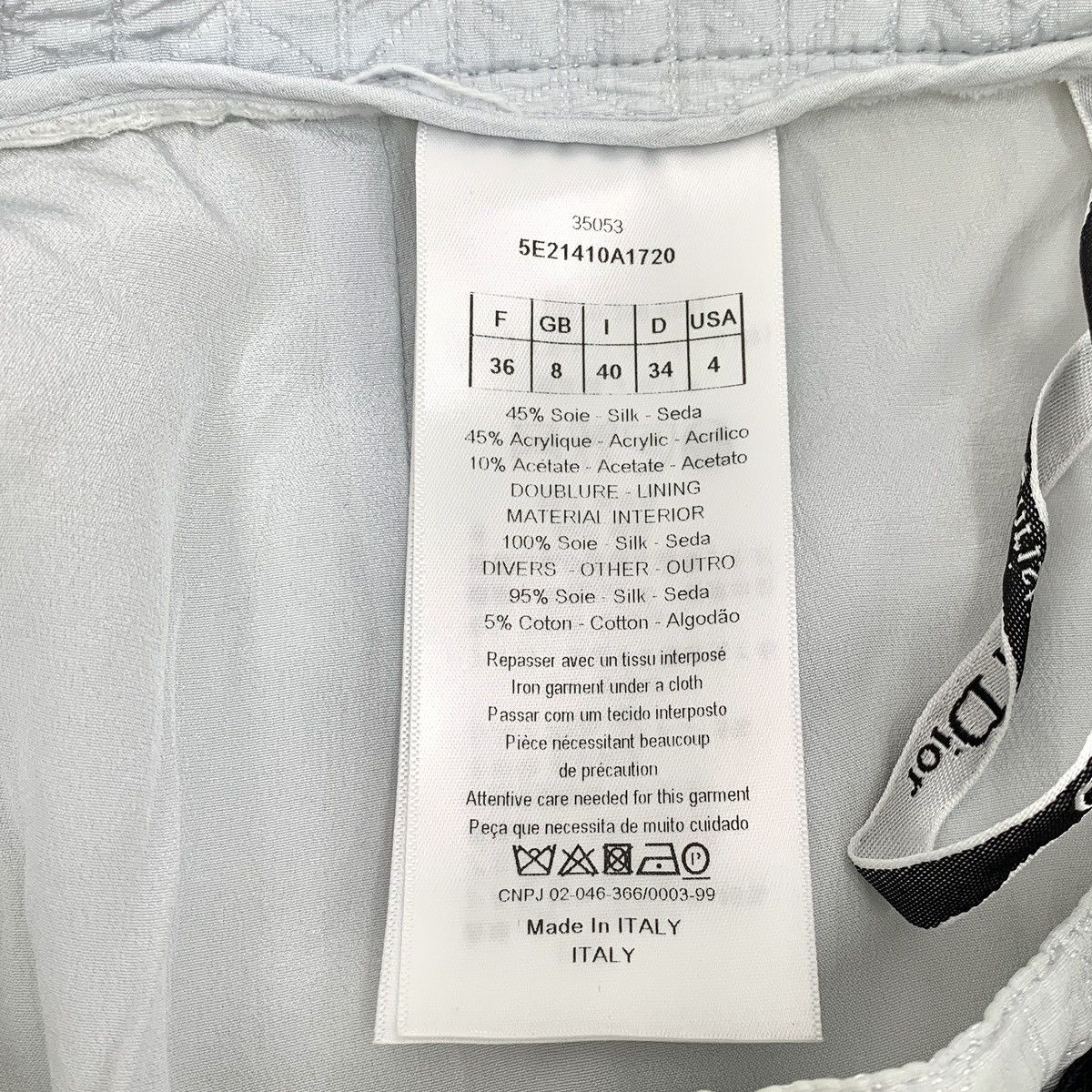 Dior Dior Light Blue Silk Diamond Plaid Casual Capri Pants K26WX Size 25" / US 0 / IT 36 - 6 Thumbnail