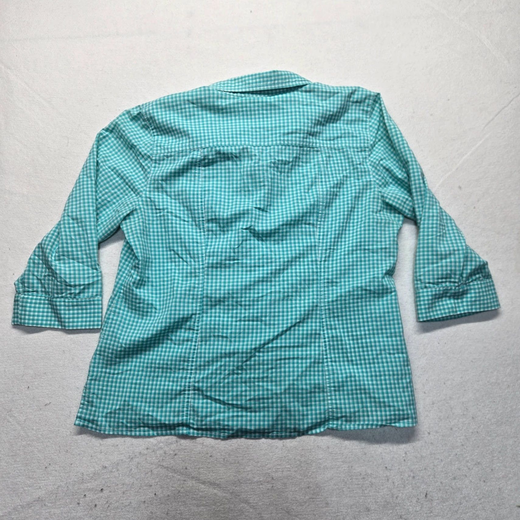 Vintage Christopher & Banks Shirt Women L Blue Check Roll-Tab Sleeve Button Womens Size L / US 10 / IT 46 - 7 Thumbnail