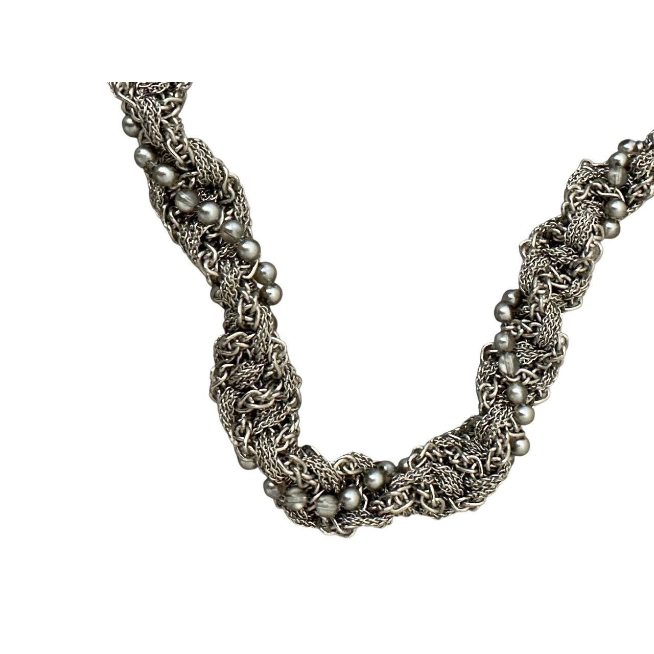 Chanel Chanel Multi-Layer Silver Tone Chain Necklace A18 Size ONE SIZE - 4 Thumbnail